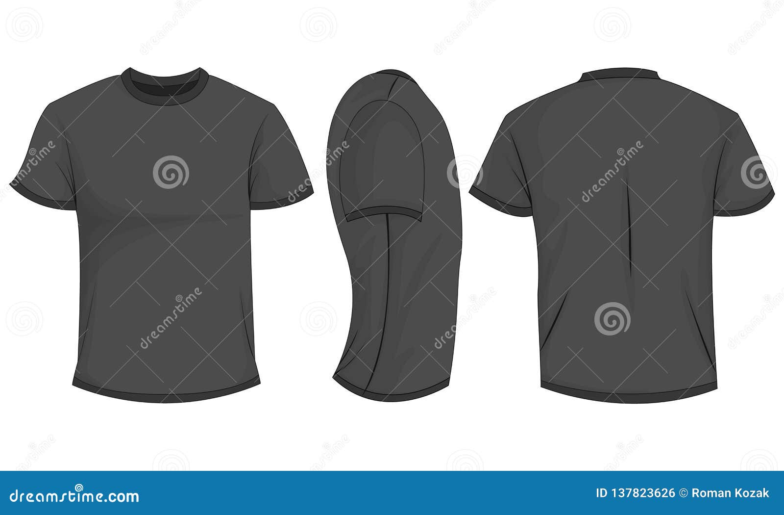 Front and Back View of a Black T-Shirt Graphic by Illustrately