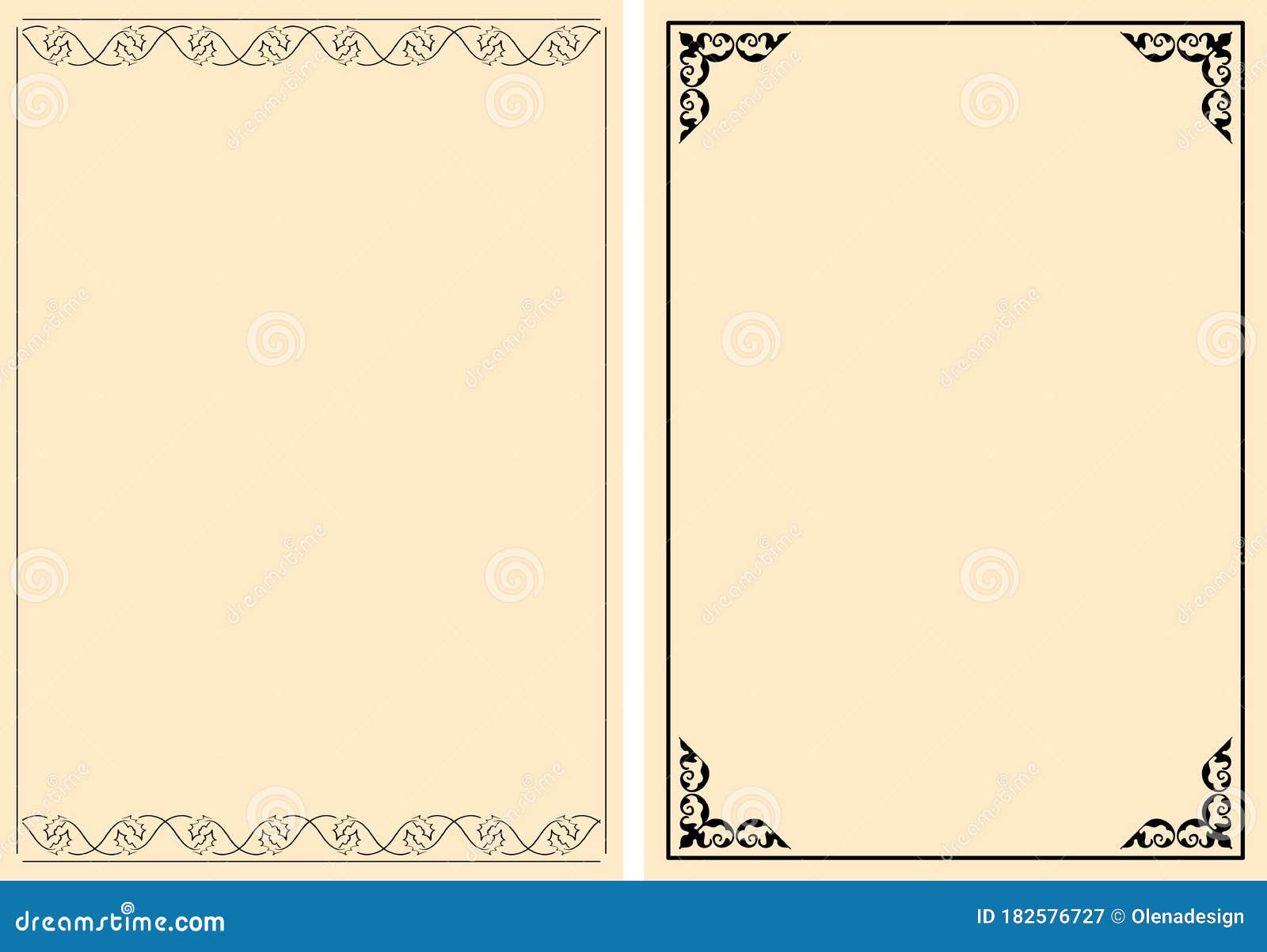 Black Decorative Frames on A4 Backgrounds Vector Stock Vector Illustration of background