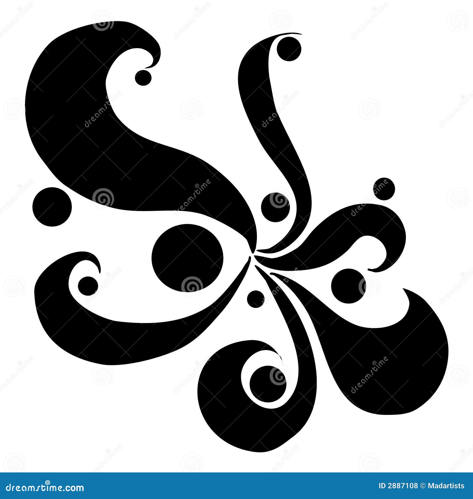 Black Decorative Swirls Design Stock Illustration ...