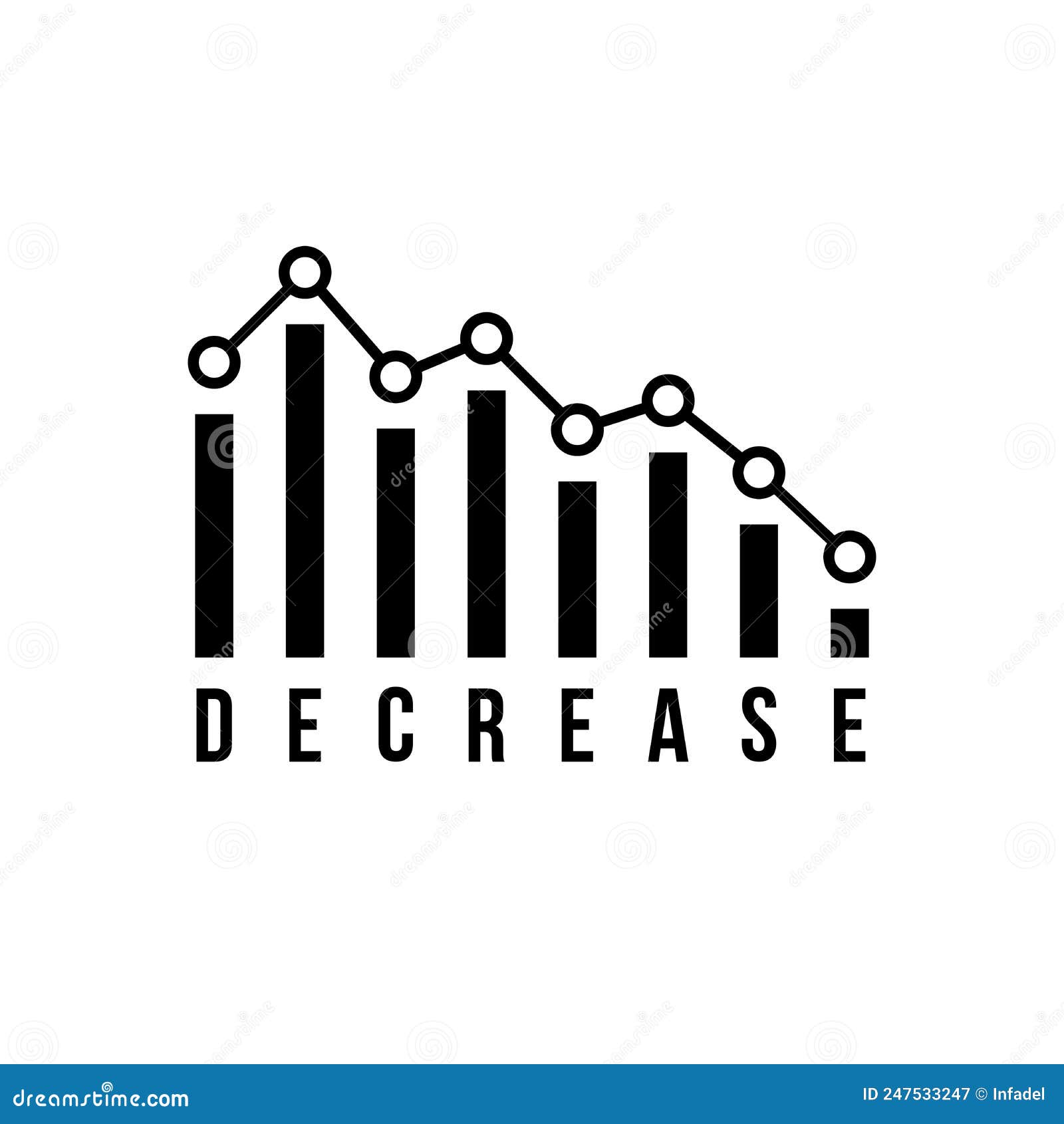 Black Decrease Icon Like Market Falls Stock Vector - Illustration of ...