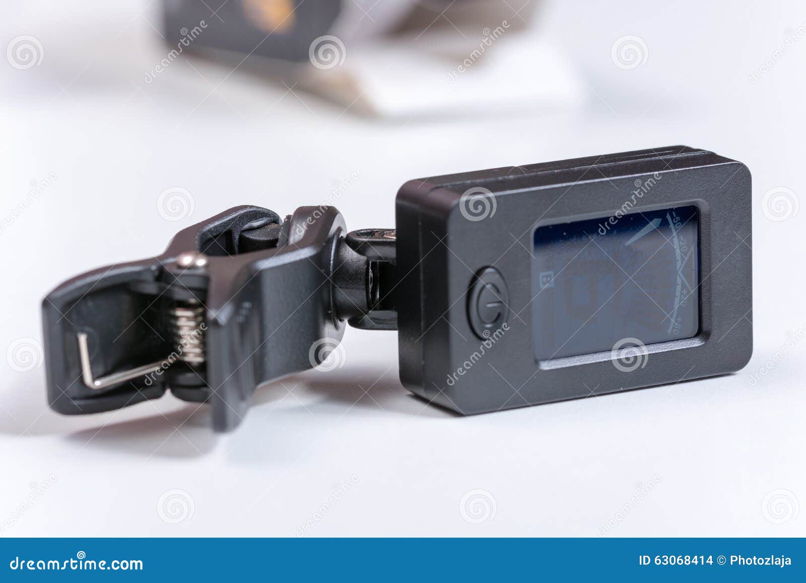 Black Digital Plastic Guitar Bass Tuner Stock Photo - Image of analog