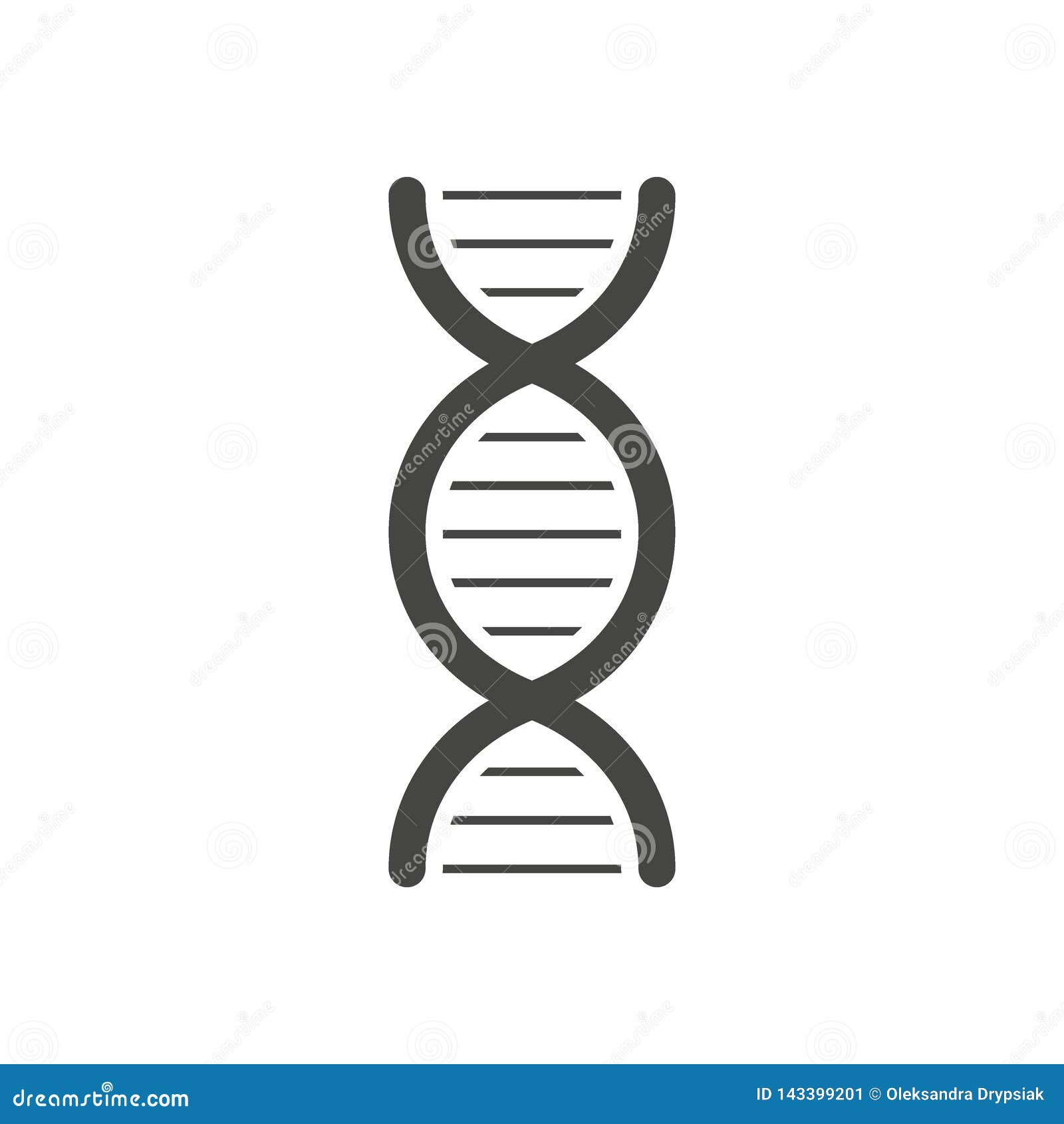 Black DNA Helix Silhouette Isolated on White Background. Stock Vector ...