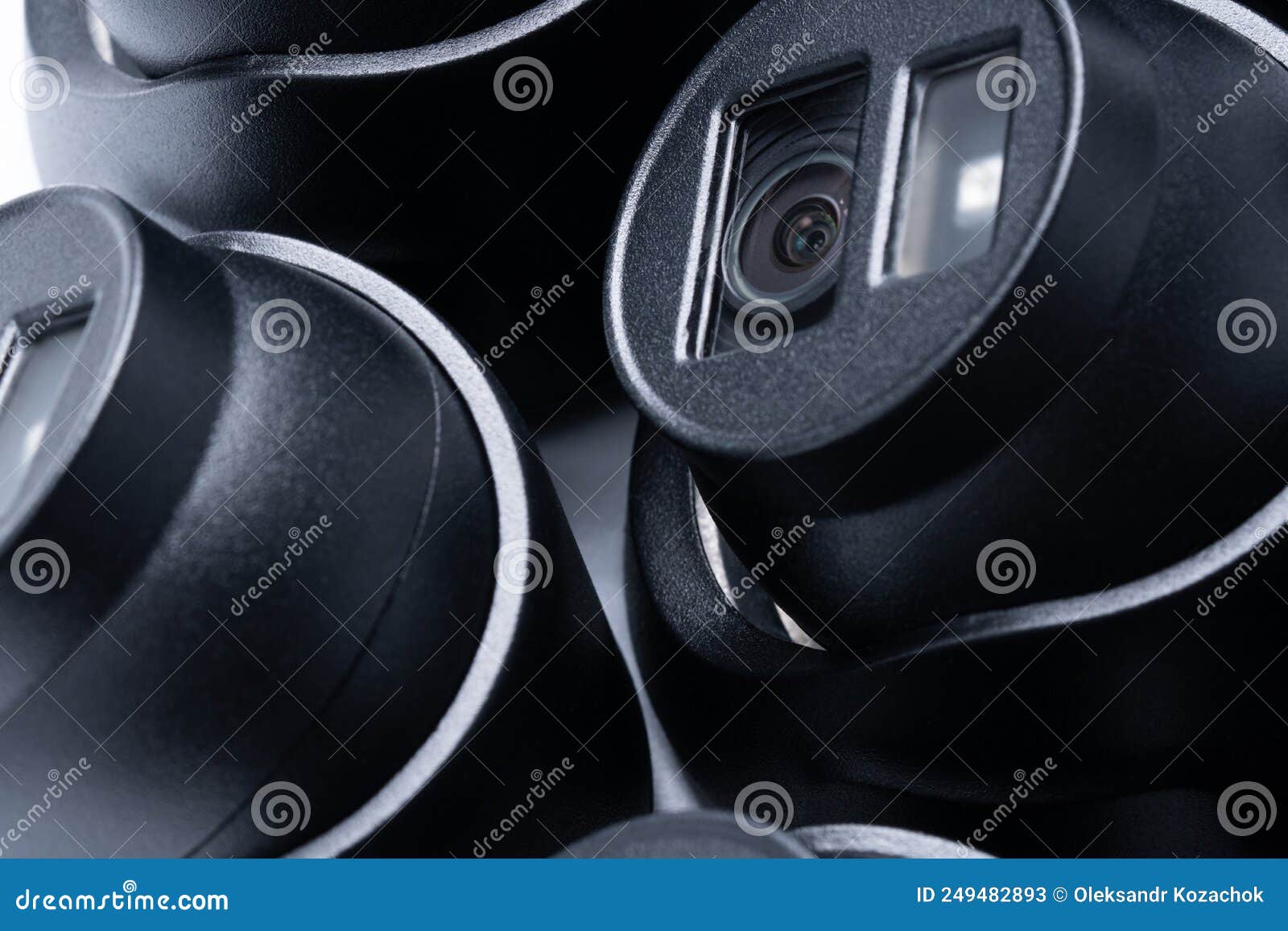 Black Dome Security Cameras for Home and Office. Stock Image - Image of