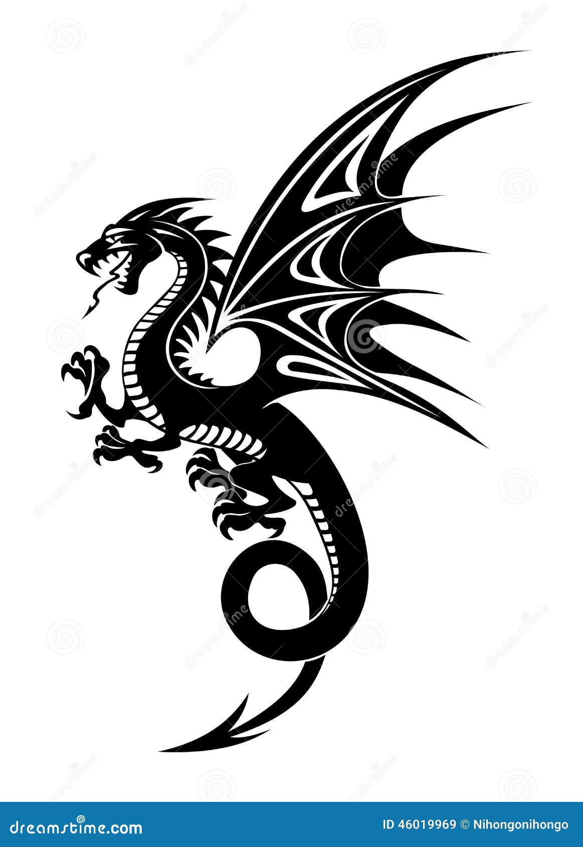 Black dragon stock vector. Illustration of asian, dynasty - 46019969