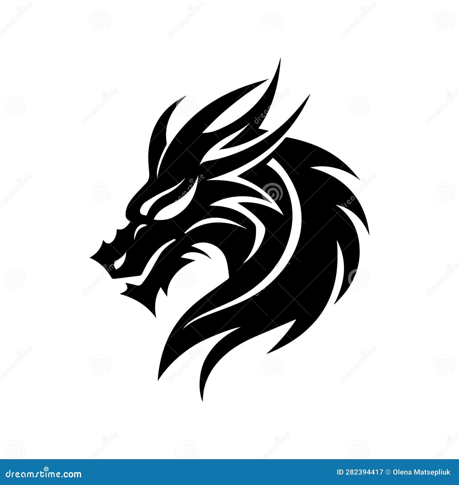 Black Dragon Illustration. Sketch for Tattoo. Symbol of New Year 2024 ...