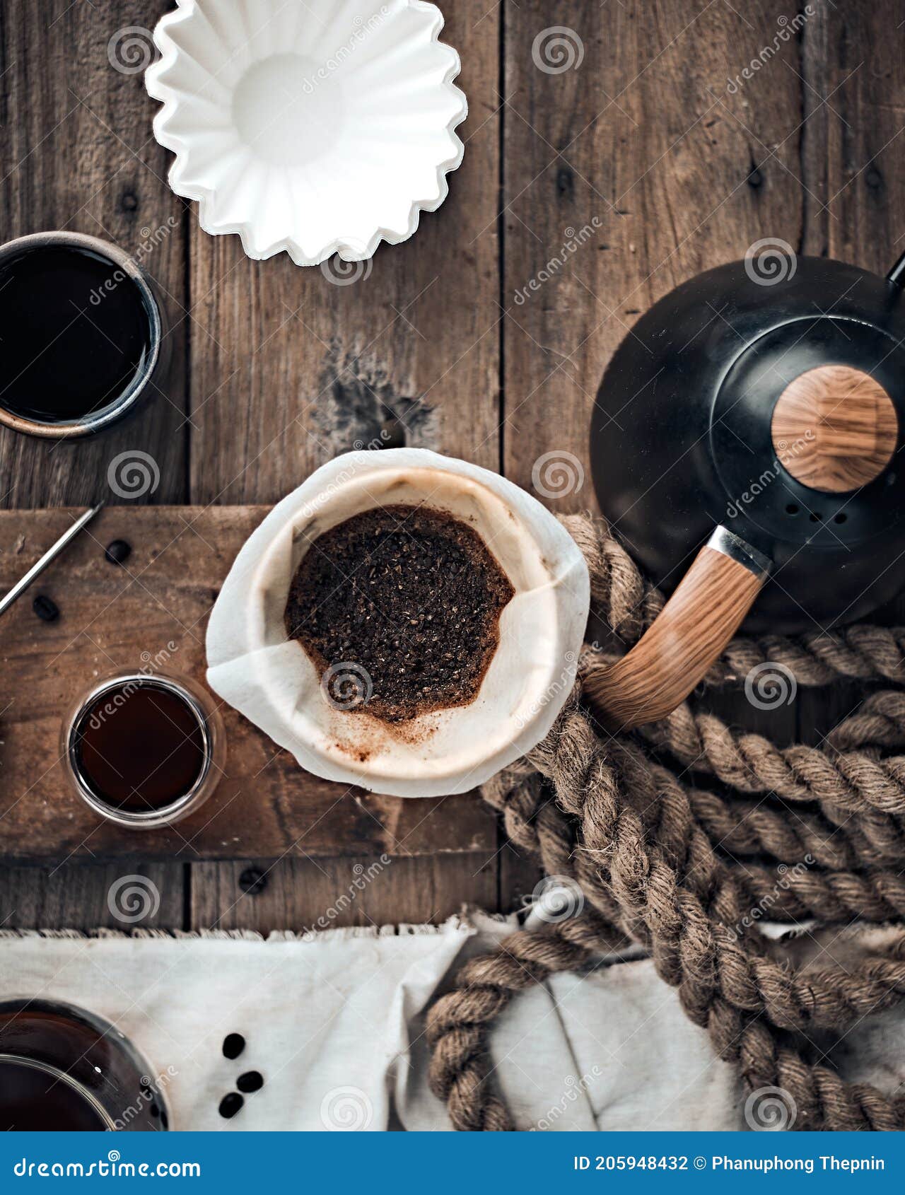 Black drip coffee stock photo. Image of background, beverage 205948432
