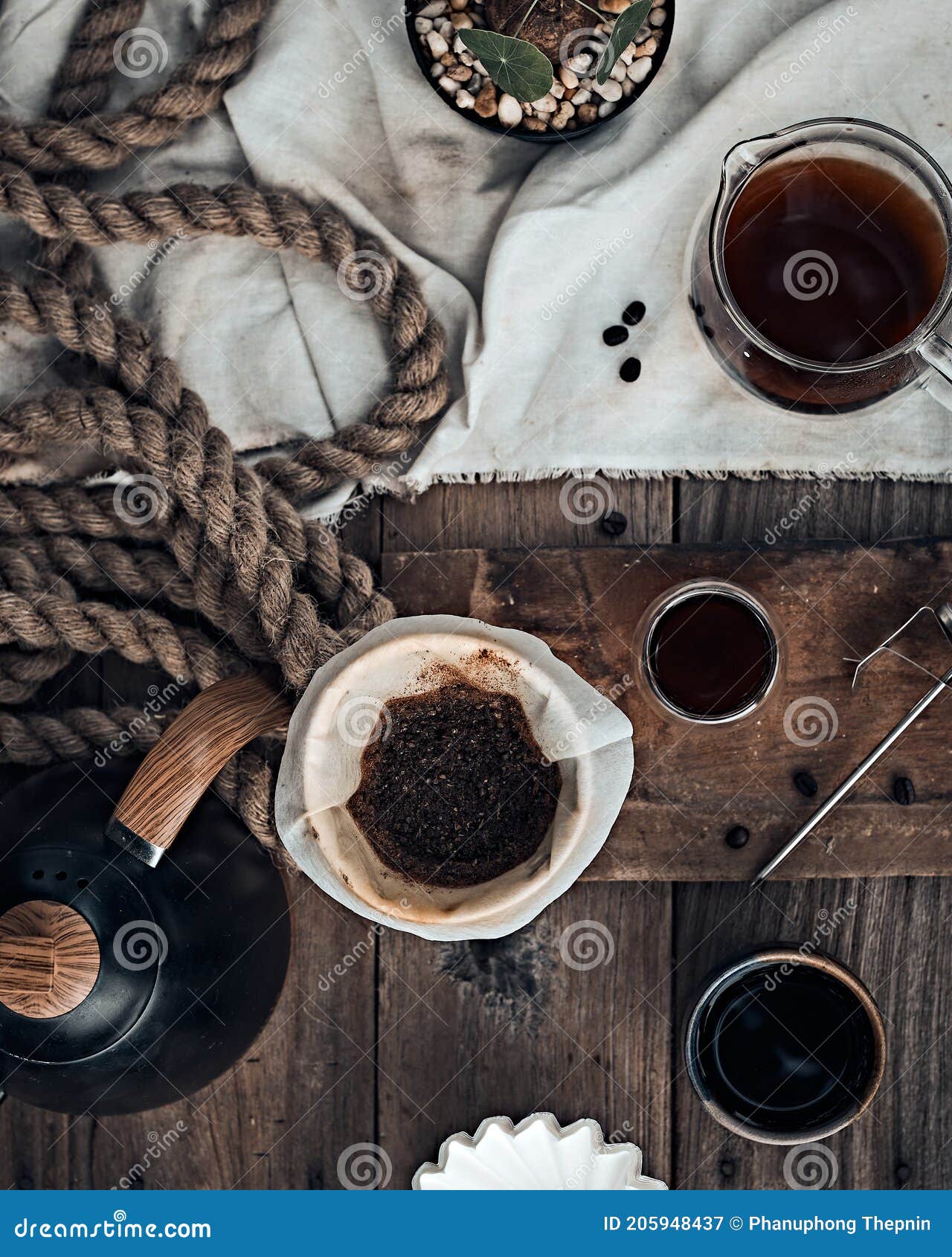 Black drip coffee stock image. Image of brewed, drop 205948437
