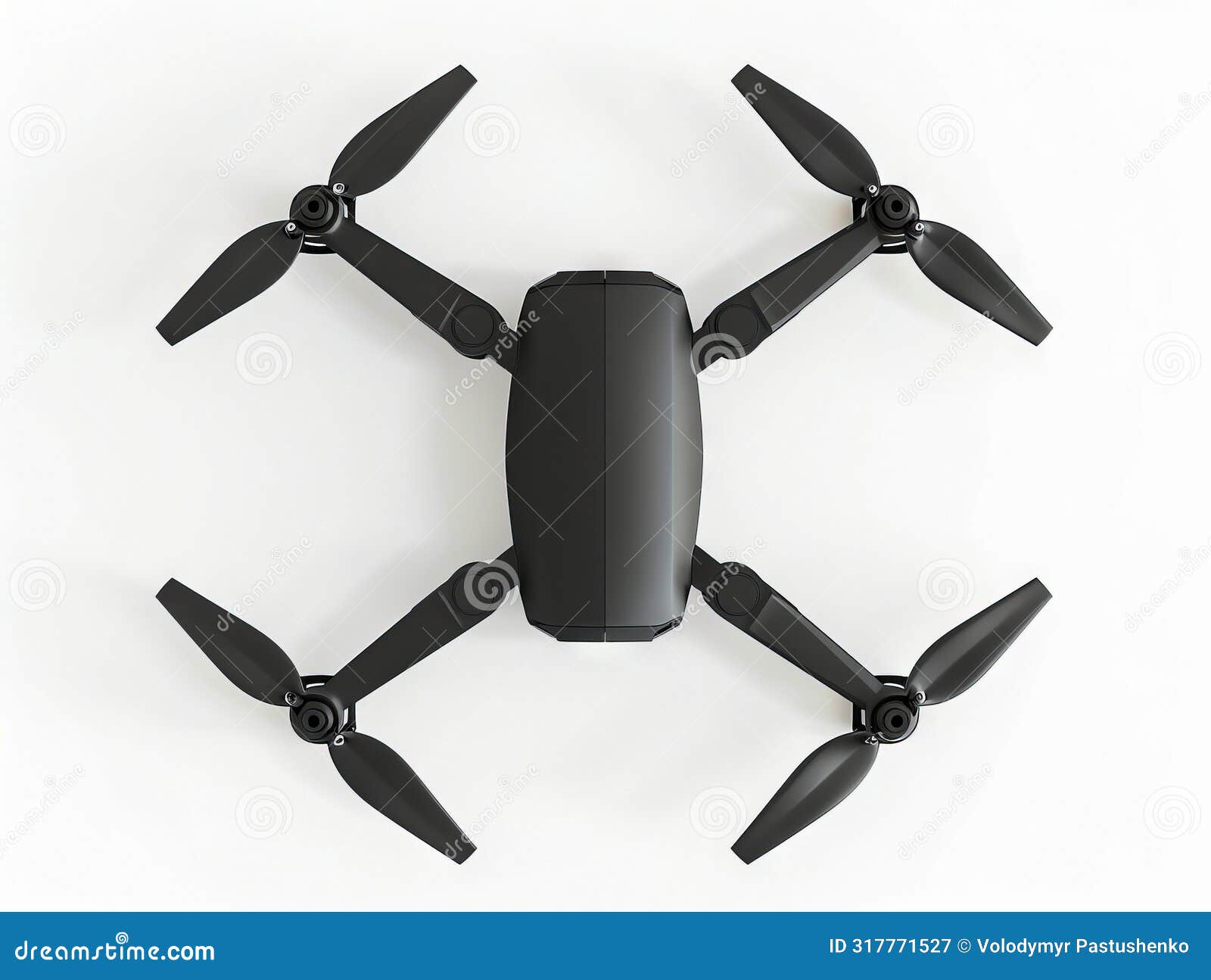 a black drone with four propellers on top