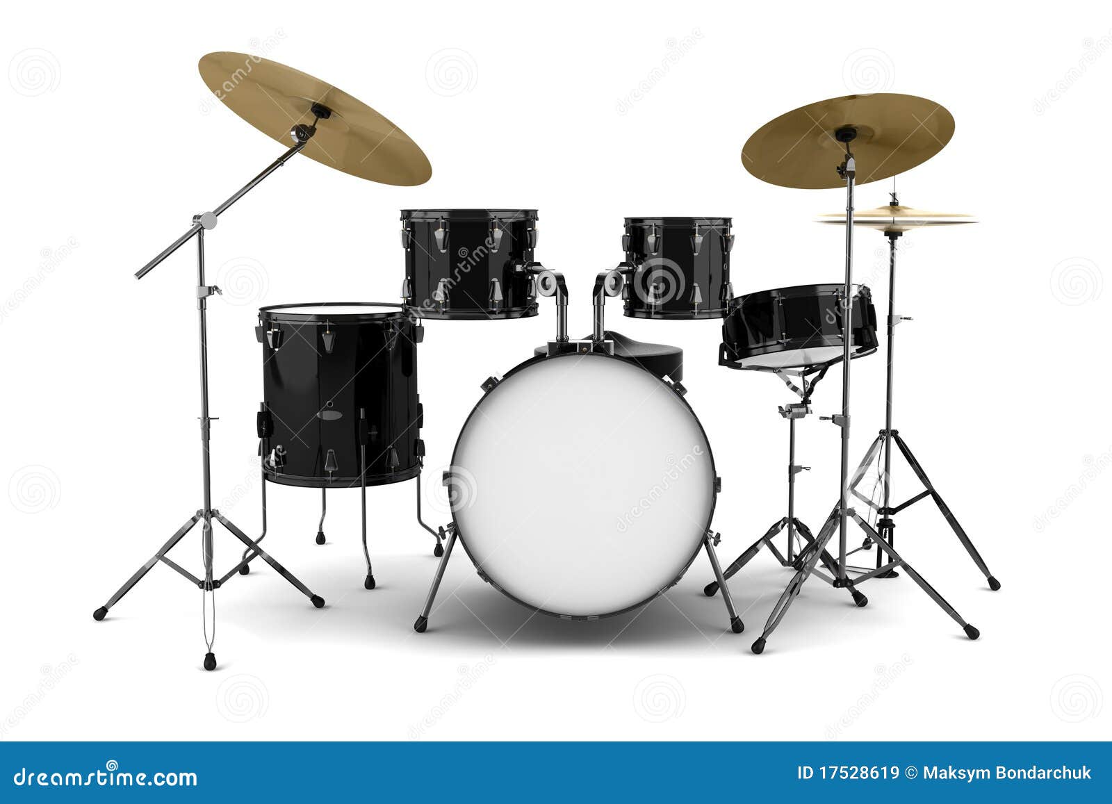black drum kit  on white