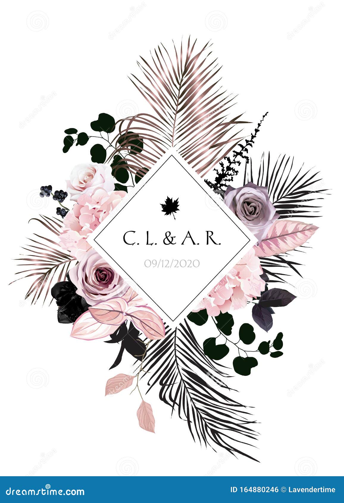 Black and Pink Flowers Vector Design Square Frame Stock - Illustration frame, decorative: 164880246