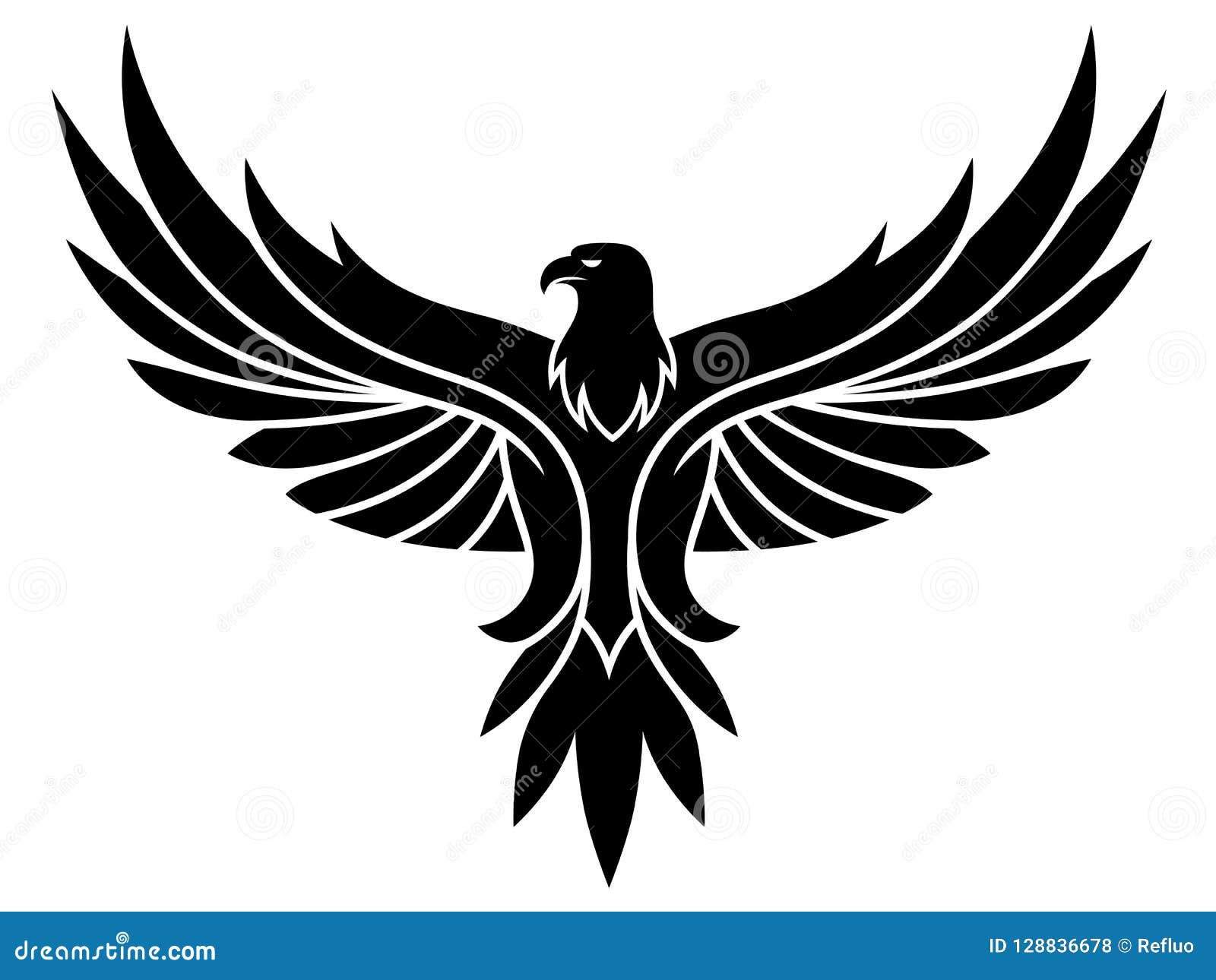 Black eagle emblem stock vector. Illustration of stylized - 128836678