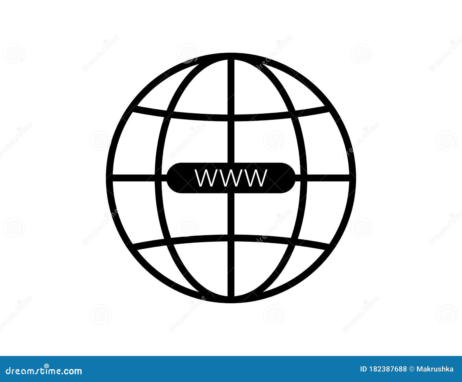 Internet Sign Icon. World Wide Web Symbol. Cartoon Vector ...