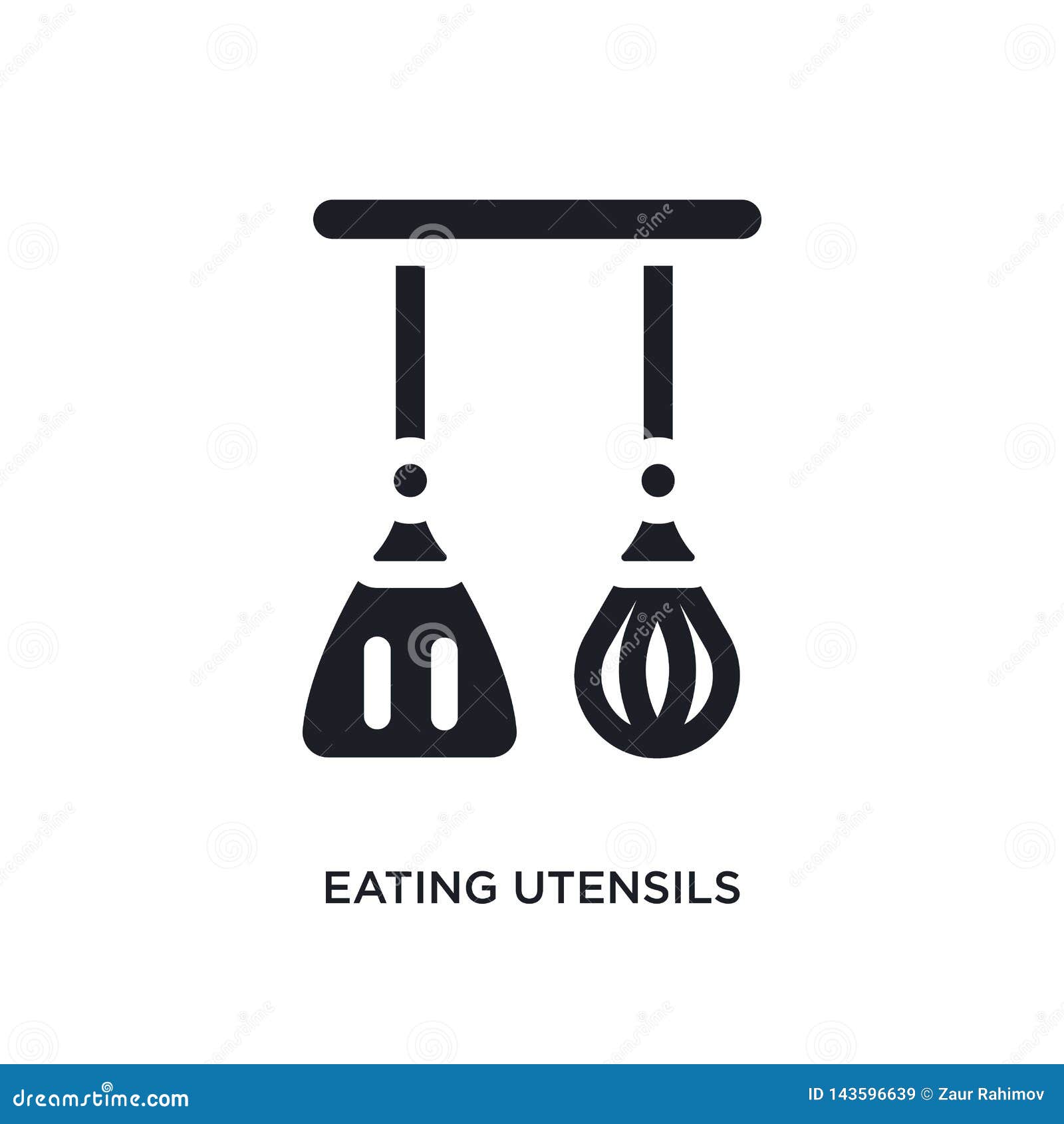 Black Eating Utensils Isolated Vector Icon Simple Element