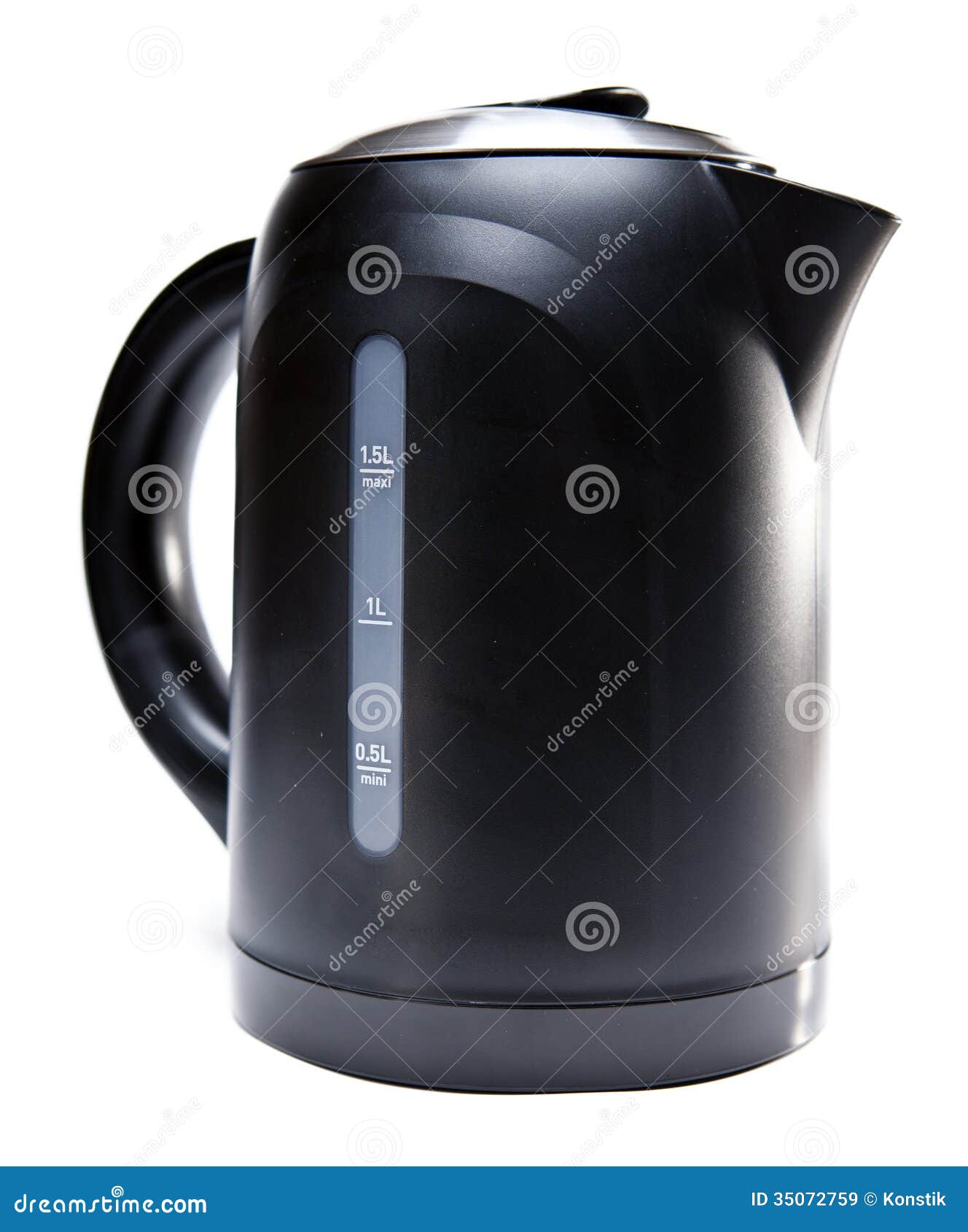 Black Electric Tea Kettle.Close Up on a White Background Stock Image