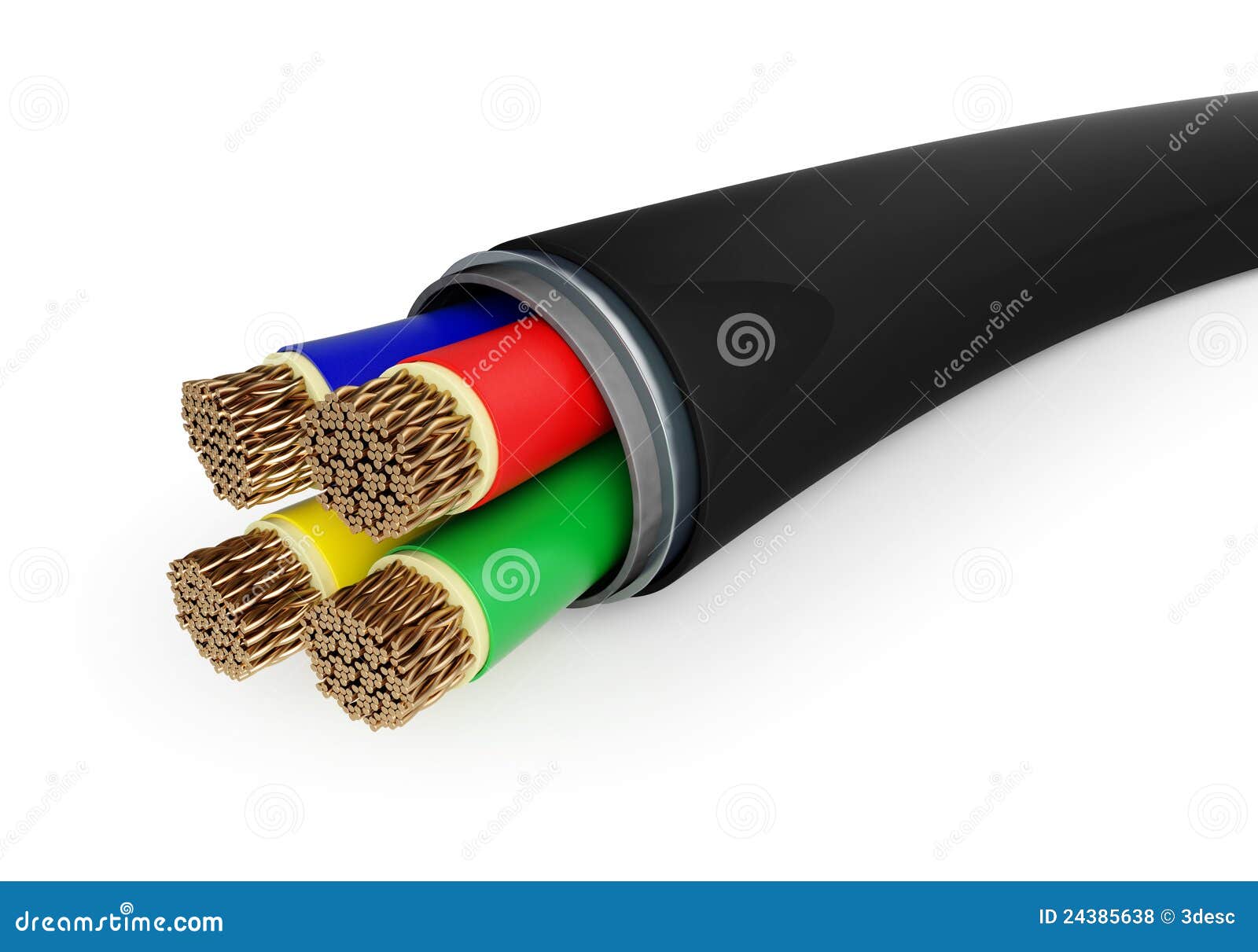 Black electrical cable stock illustration. Illustration of concept