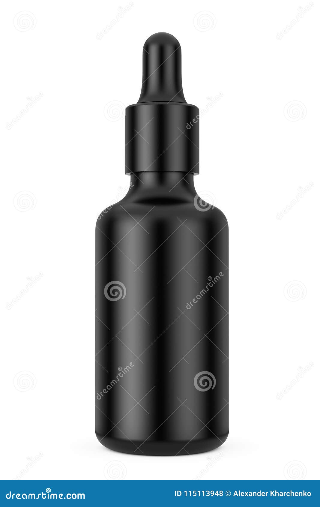 Download Black Empty Mockup Eye Dropper Bottle. 3d Rendering Stock Illustration - Illustration of ...