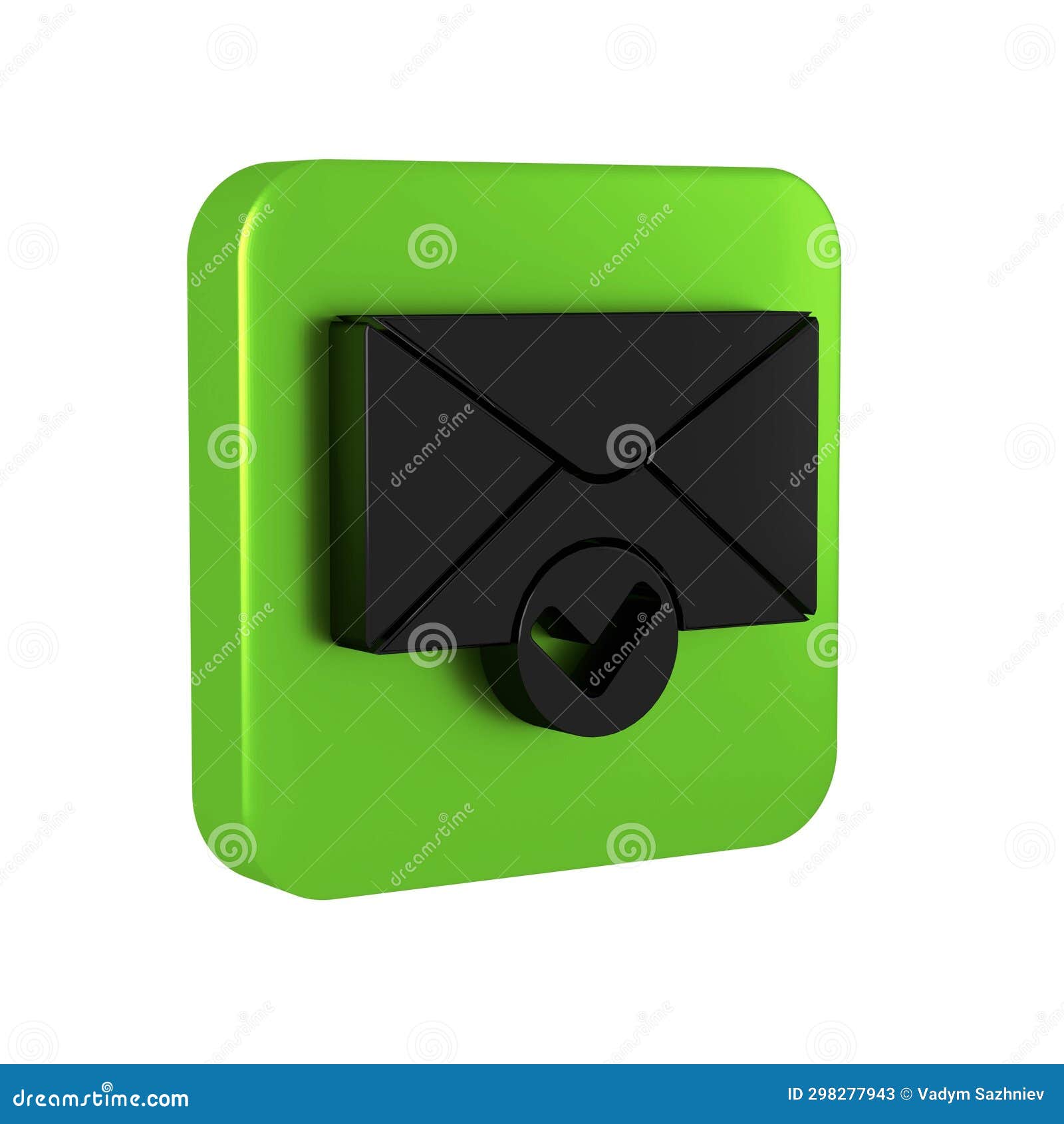 black envelope and check mark icon  on transparent background. successful e-mail delivery, email delivery