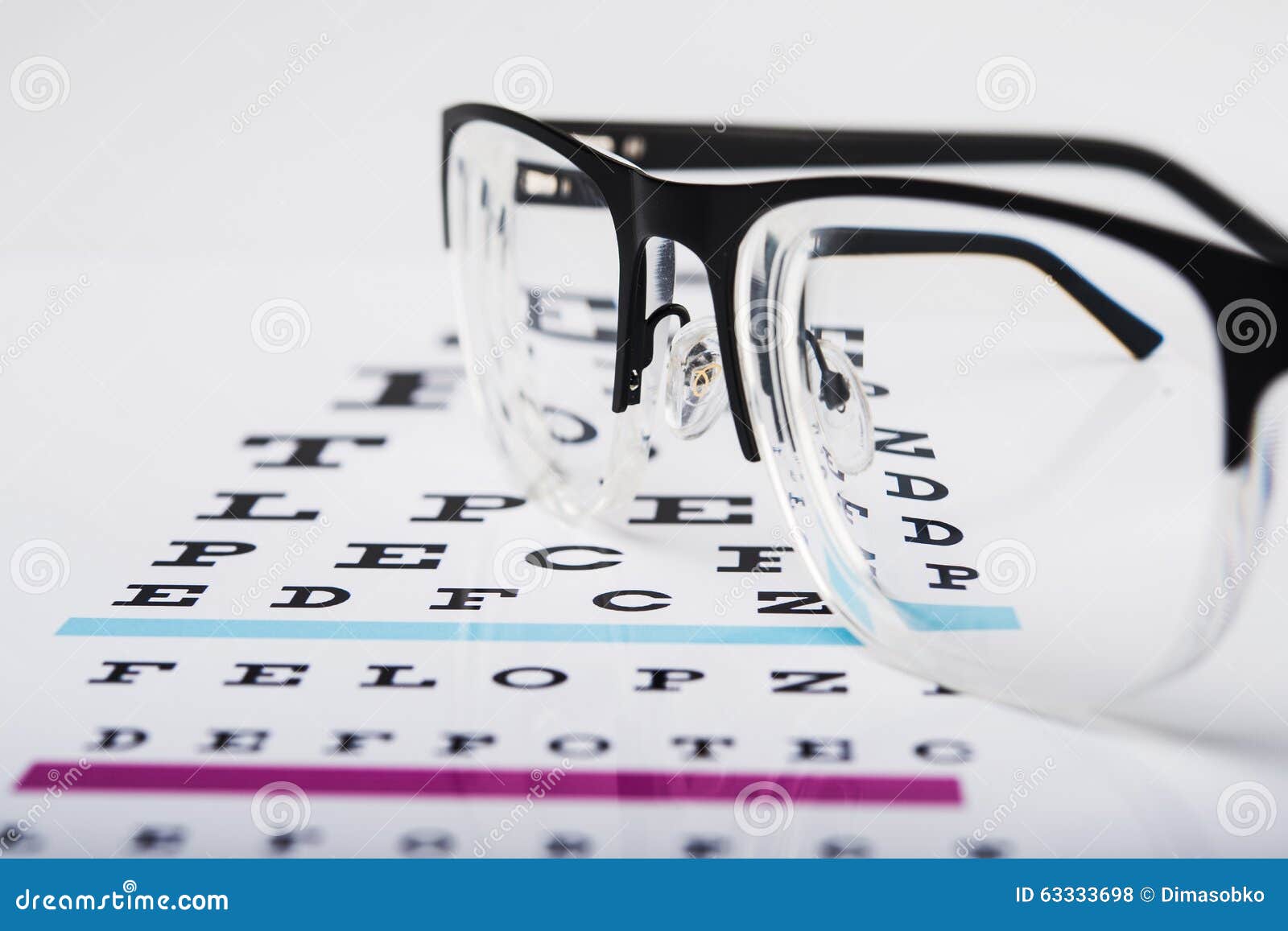 Black Eye Glasses and Focus Exam Test Stock Photo Image of glasses