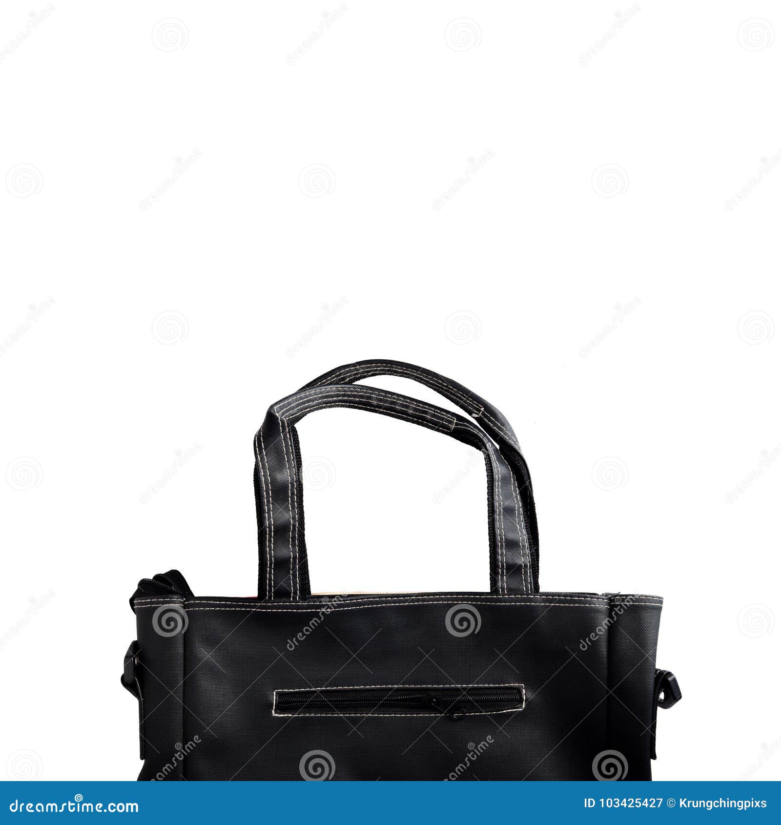 Black fabric bag. stock image. Image of package, background 103425427