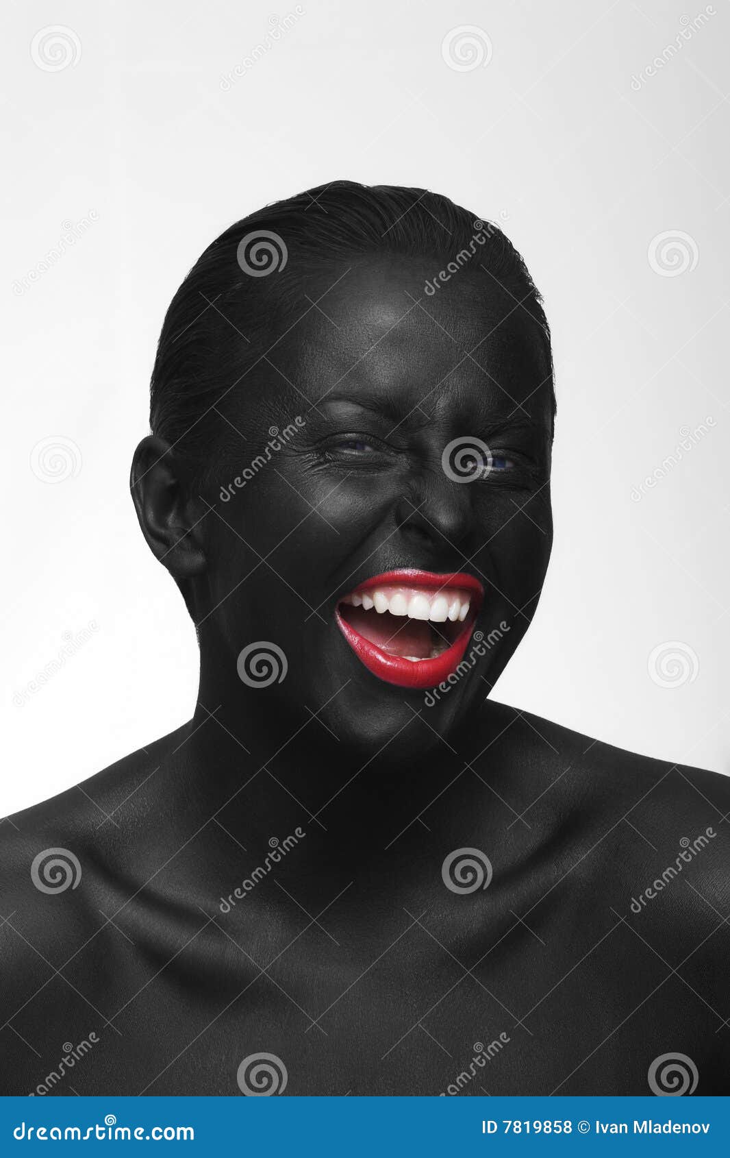 Black face stock photo. Image of lipstick, facial, look - 7819858