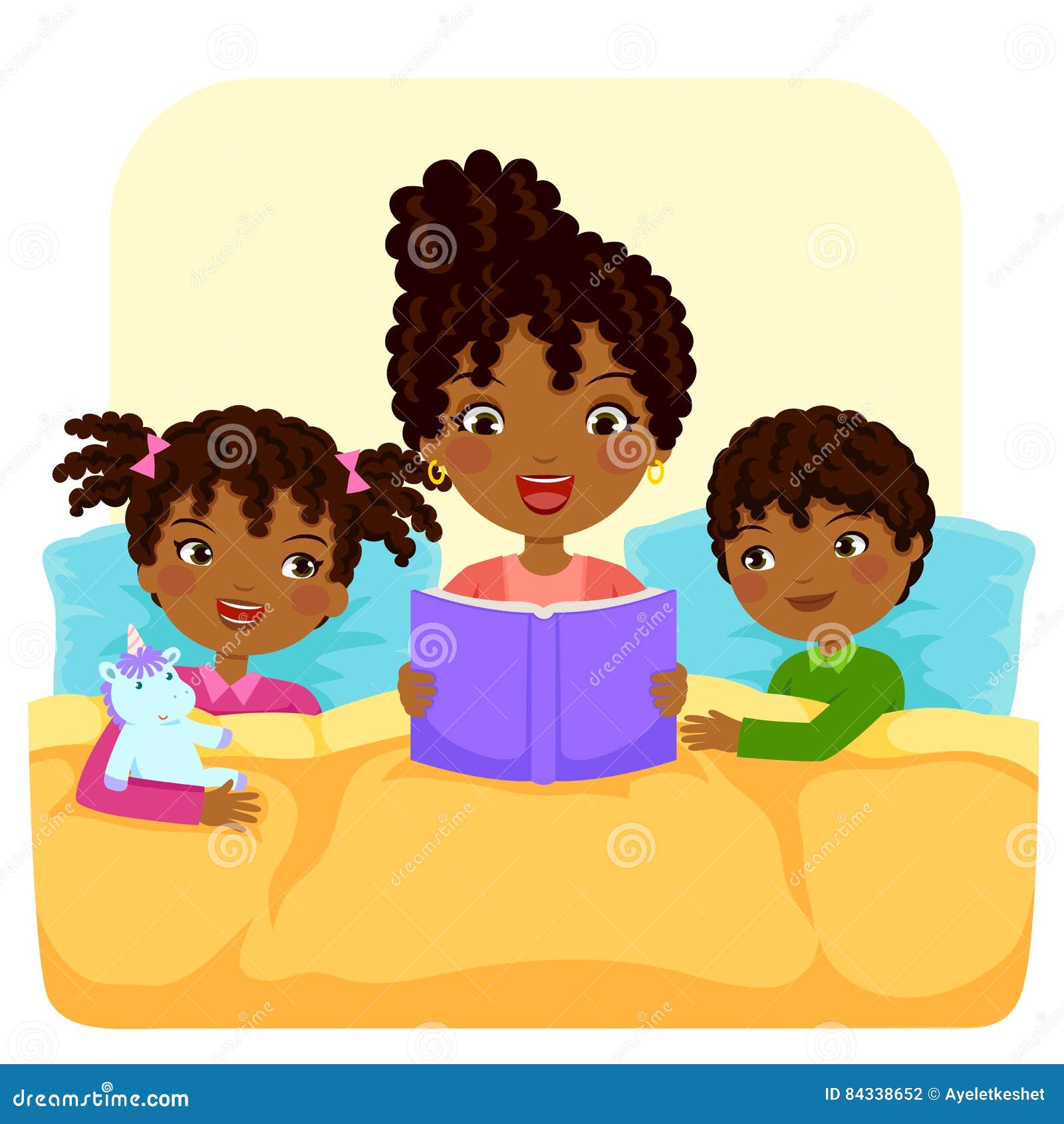 family bedtime story clip art