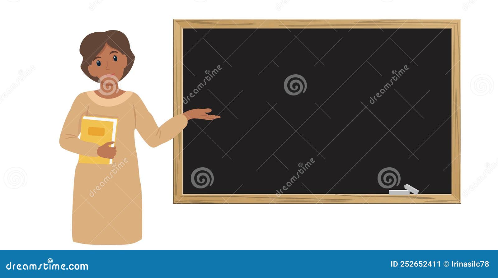 Black Female Teacher In Classroom Stock Vector Illustration Of Class Teach 252652411