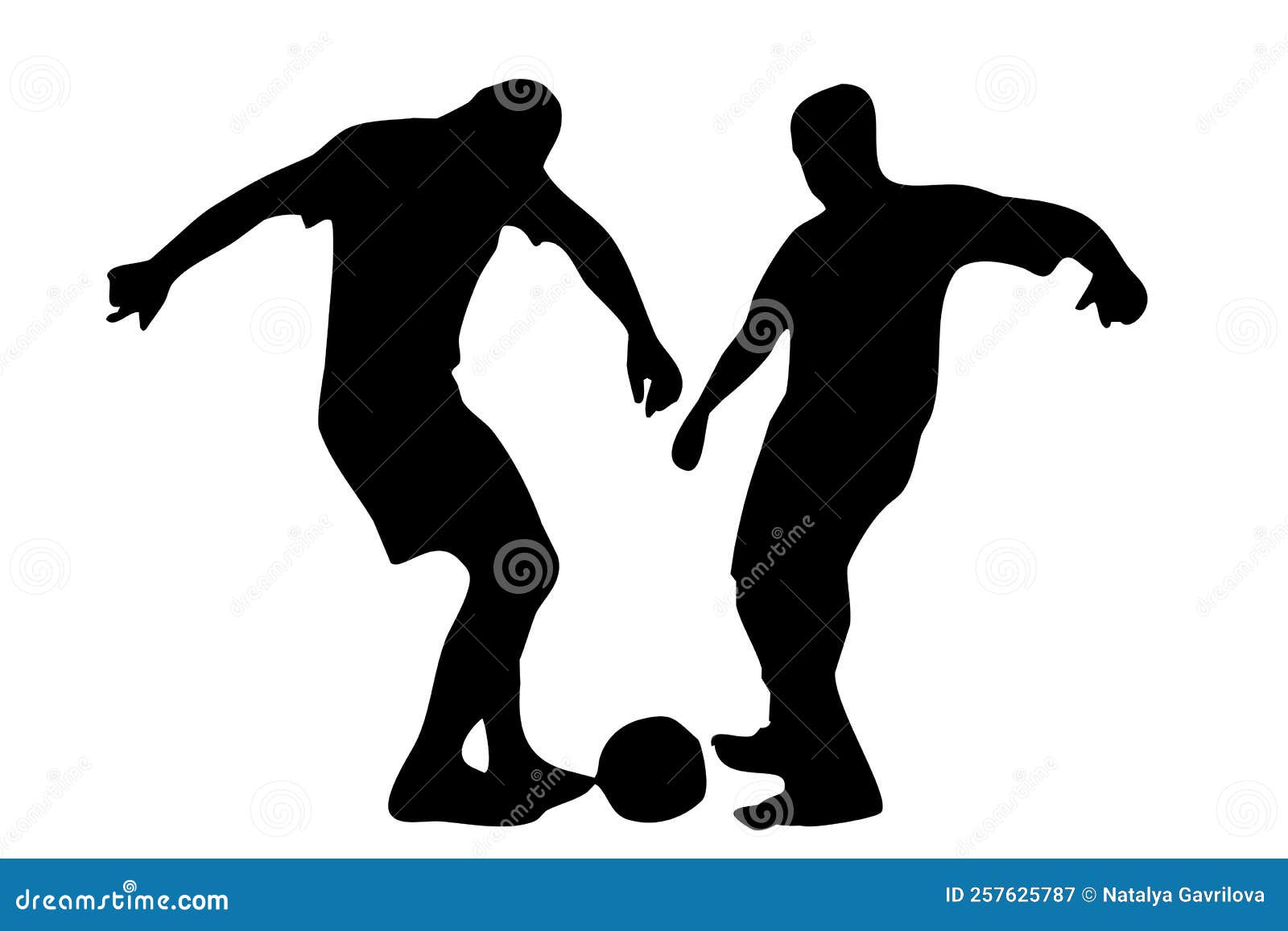 Black Figure of a Football Player with a Ball Stock Illustration