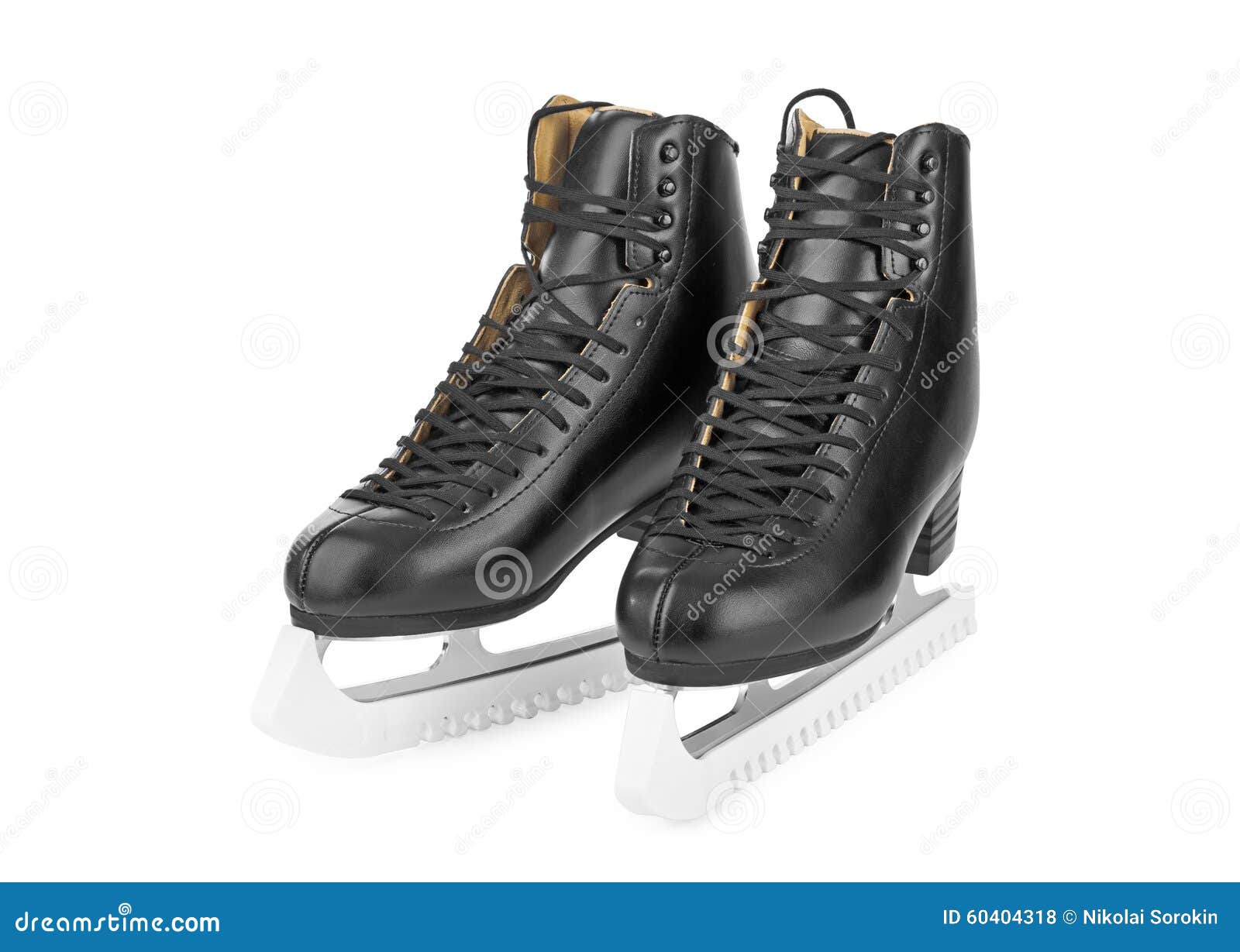 Black figure skates stock photo. Image of laces, black 60404318