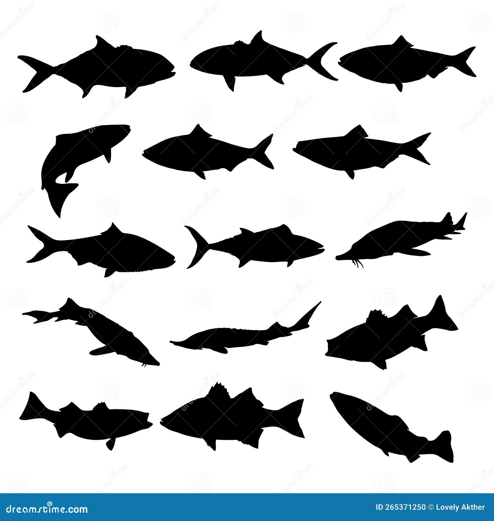 Black Fish Silhouette Vector Art,icons and Graphics. Stock Vector ...
