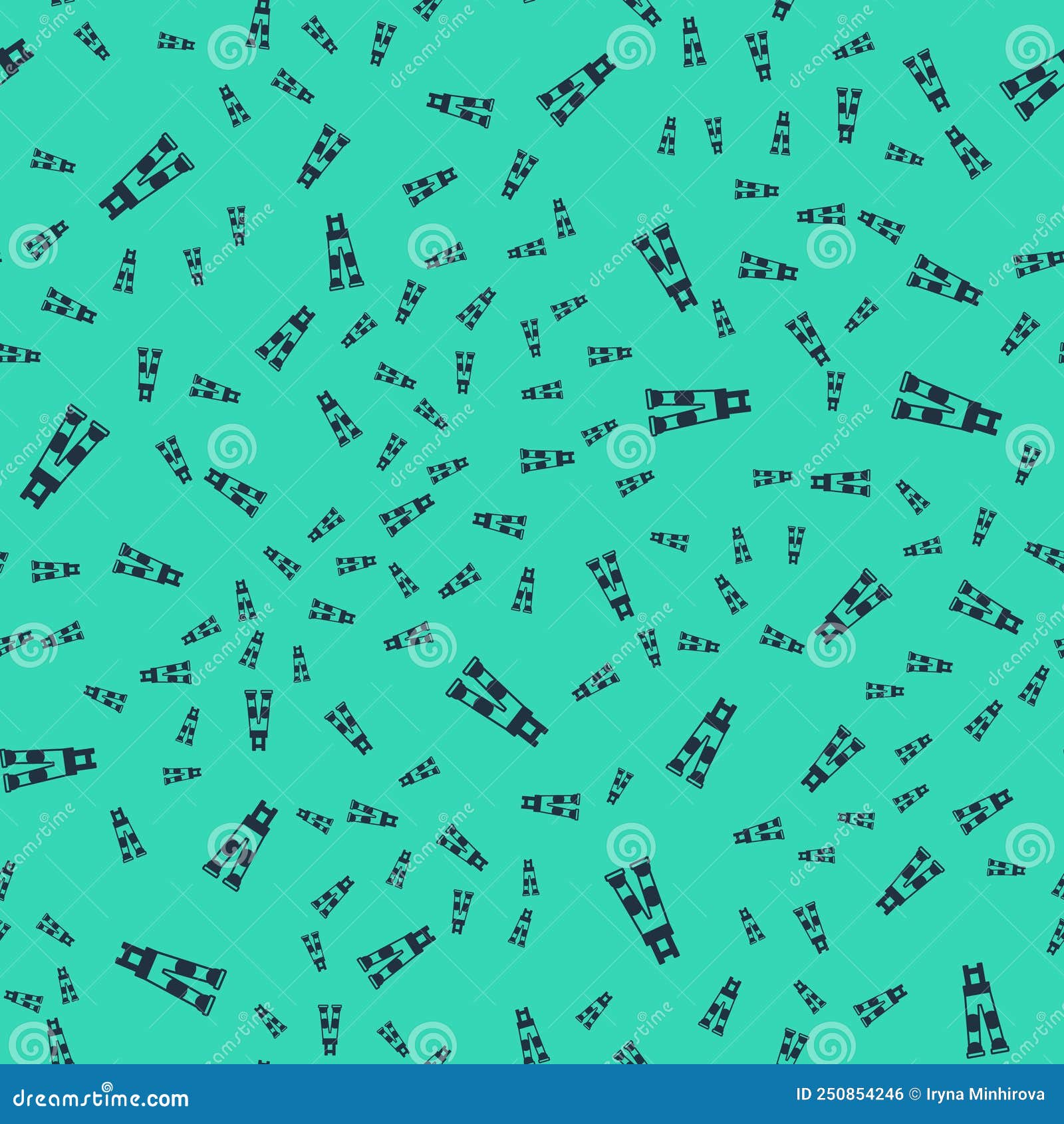 Black Fisherman Rubber Pants Icon Isolated Seamless Pattern on Green