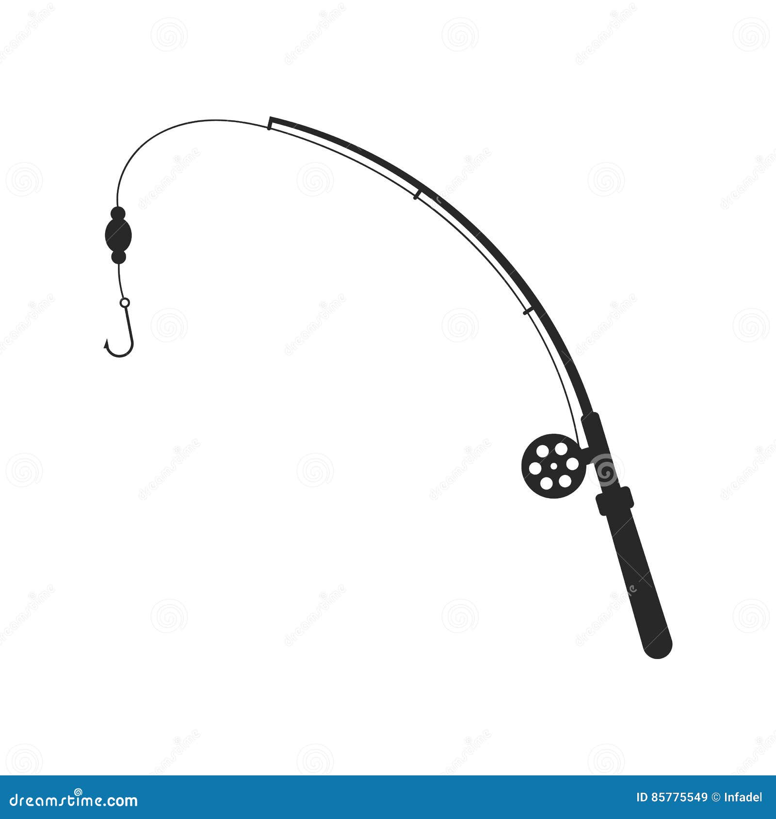 Download Black Fishing Rod Silhouette Stock Vector - Illustration ...