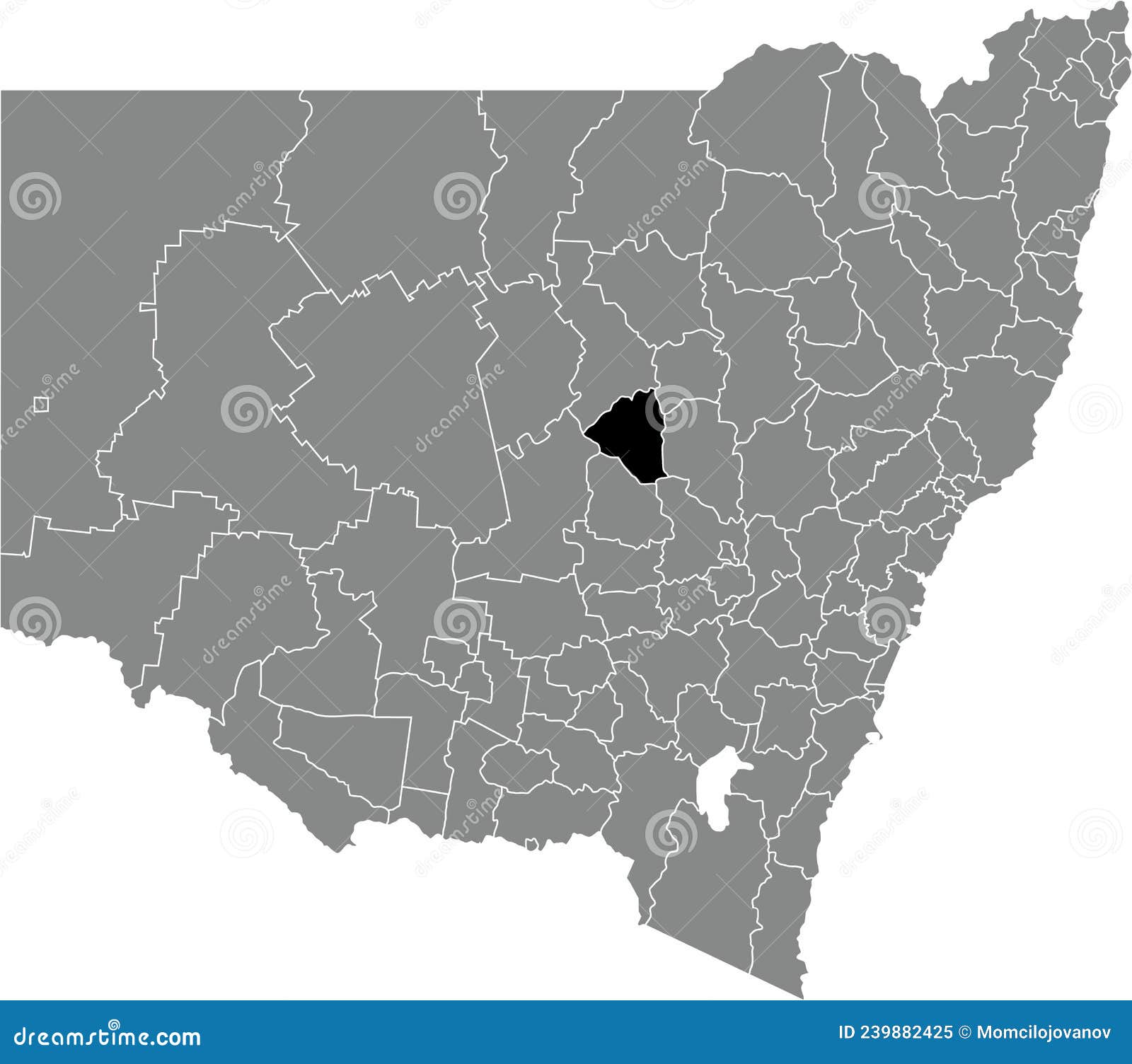 Locator Map of the NARROMINE SHIRE, NEW SOUTH WALES Stock Vector