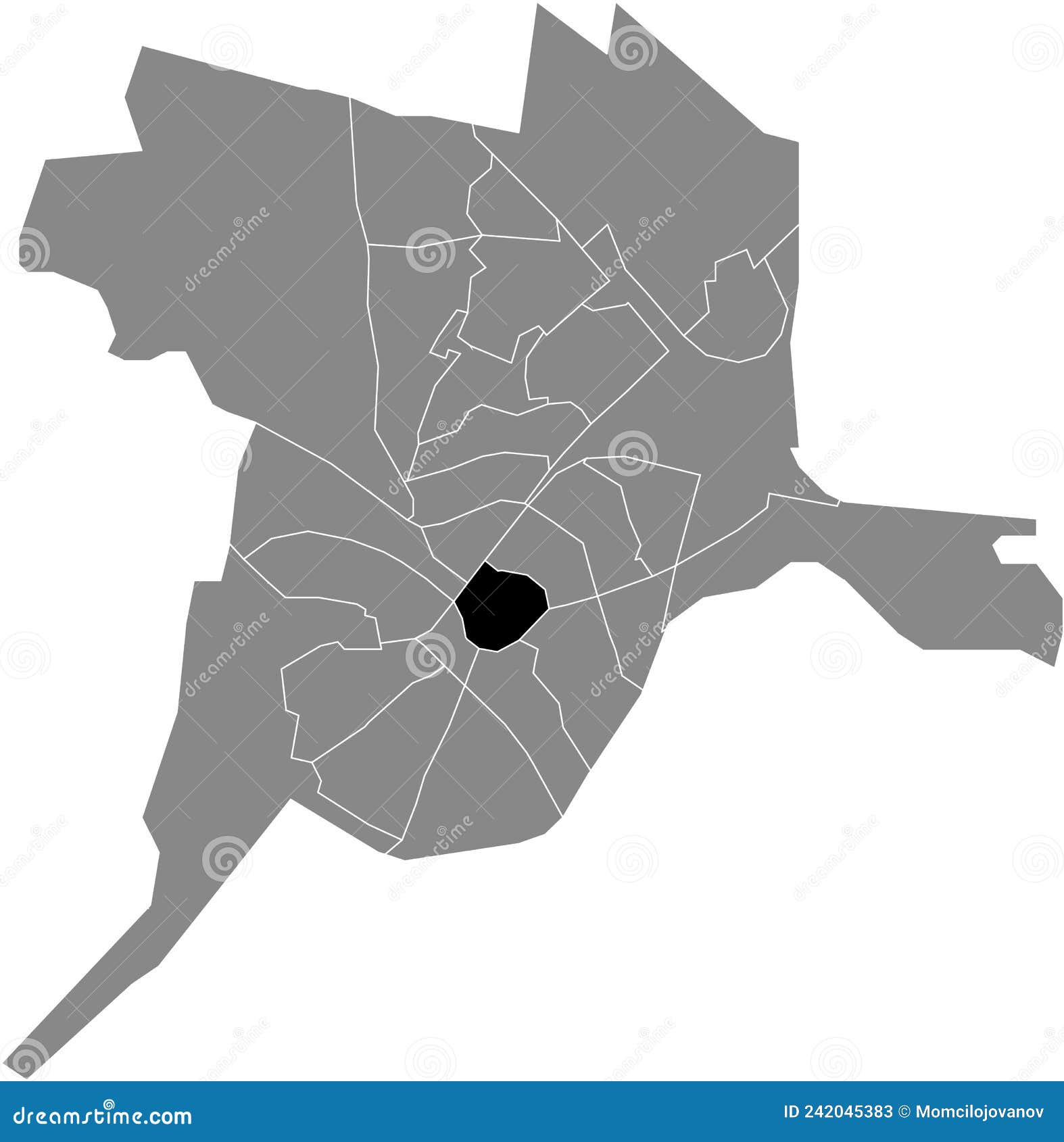 locator map of the stadskern district, amersfoort
