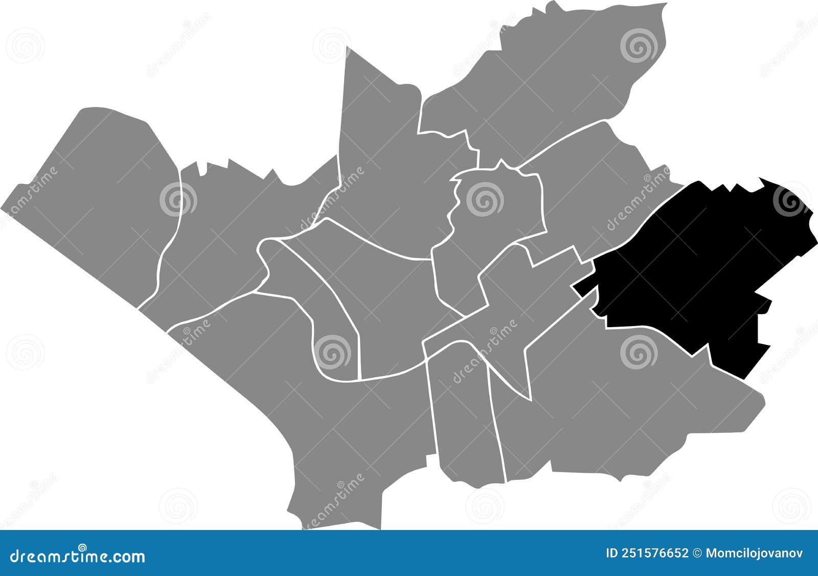 locator map of the steinbÃÅchel district, leverkusen