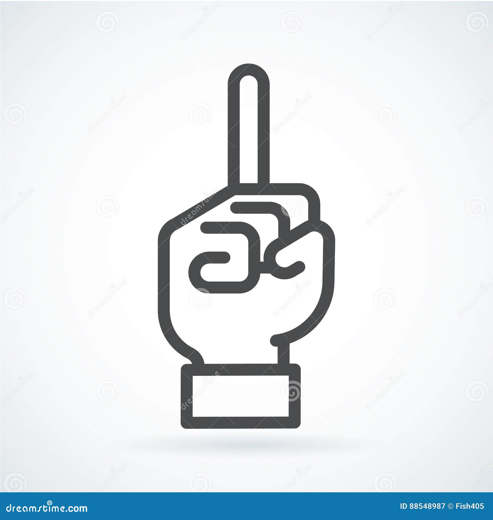 black flat icon gesture hand of human forefinger in up