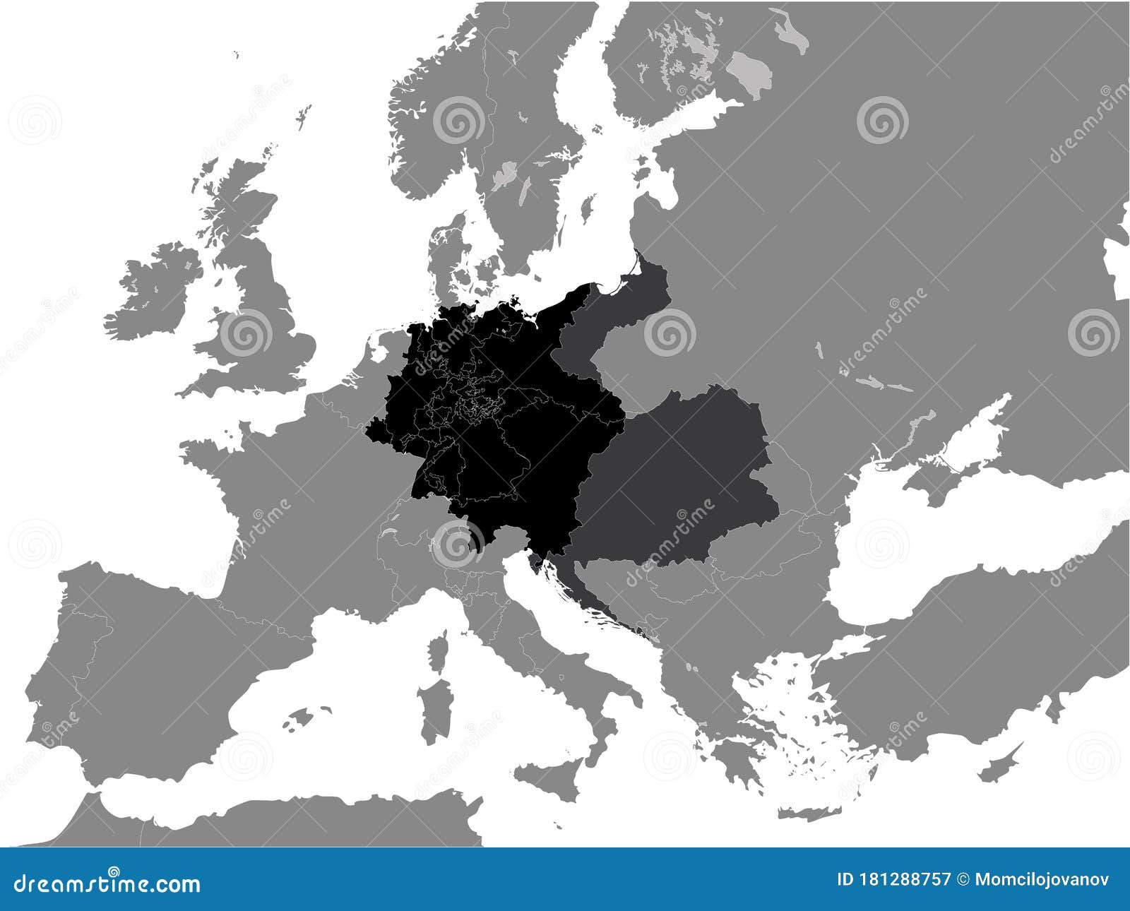 Map of German Confederation Stock Vector Illustration of 1812, germans 181288757