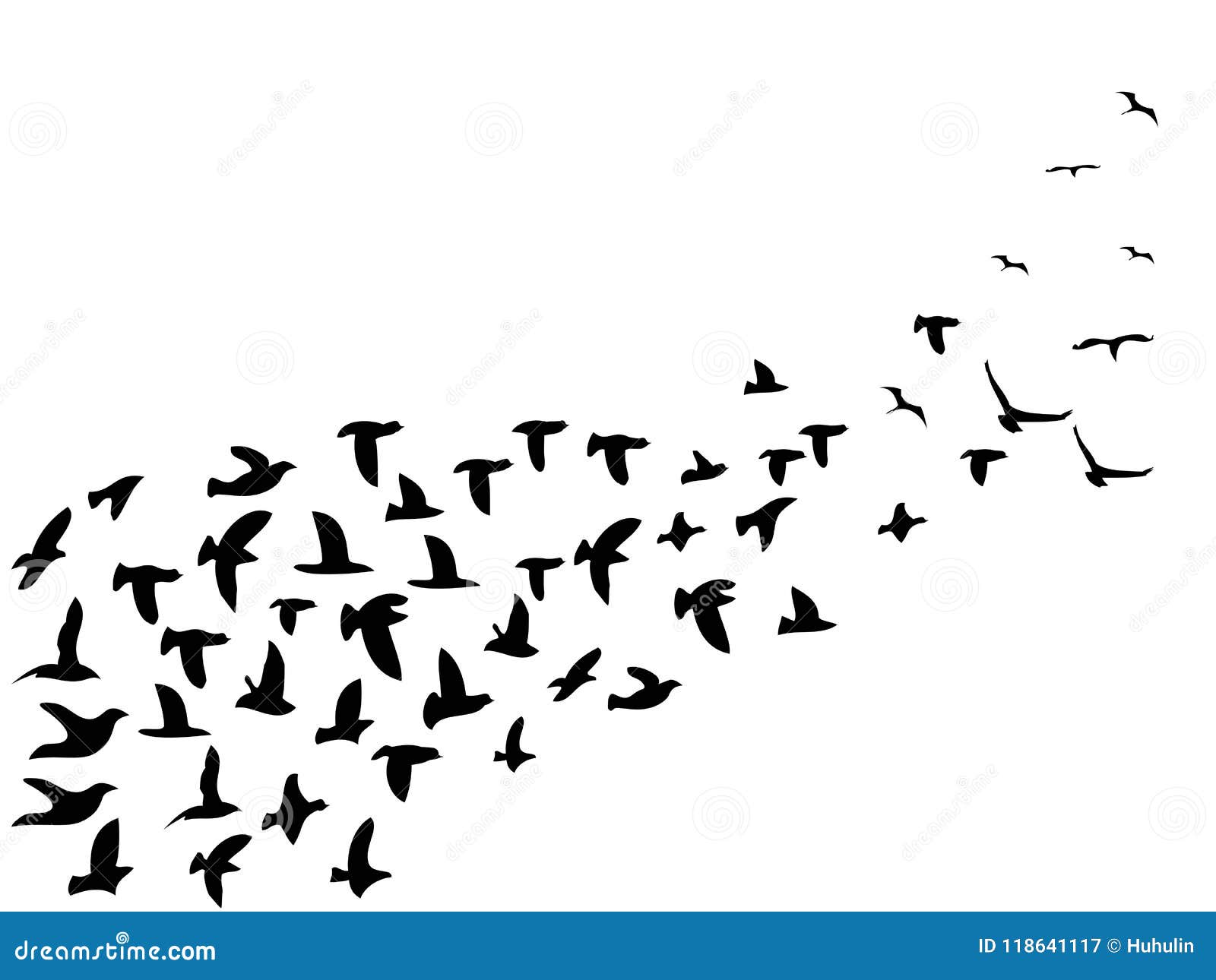black flock birds flying background