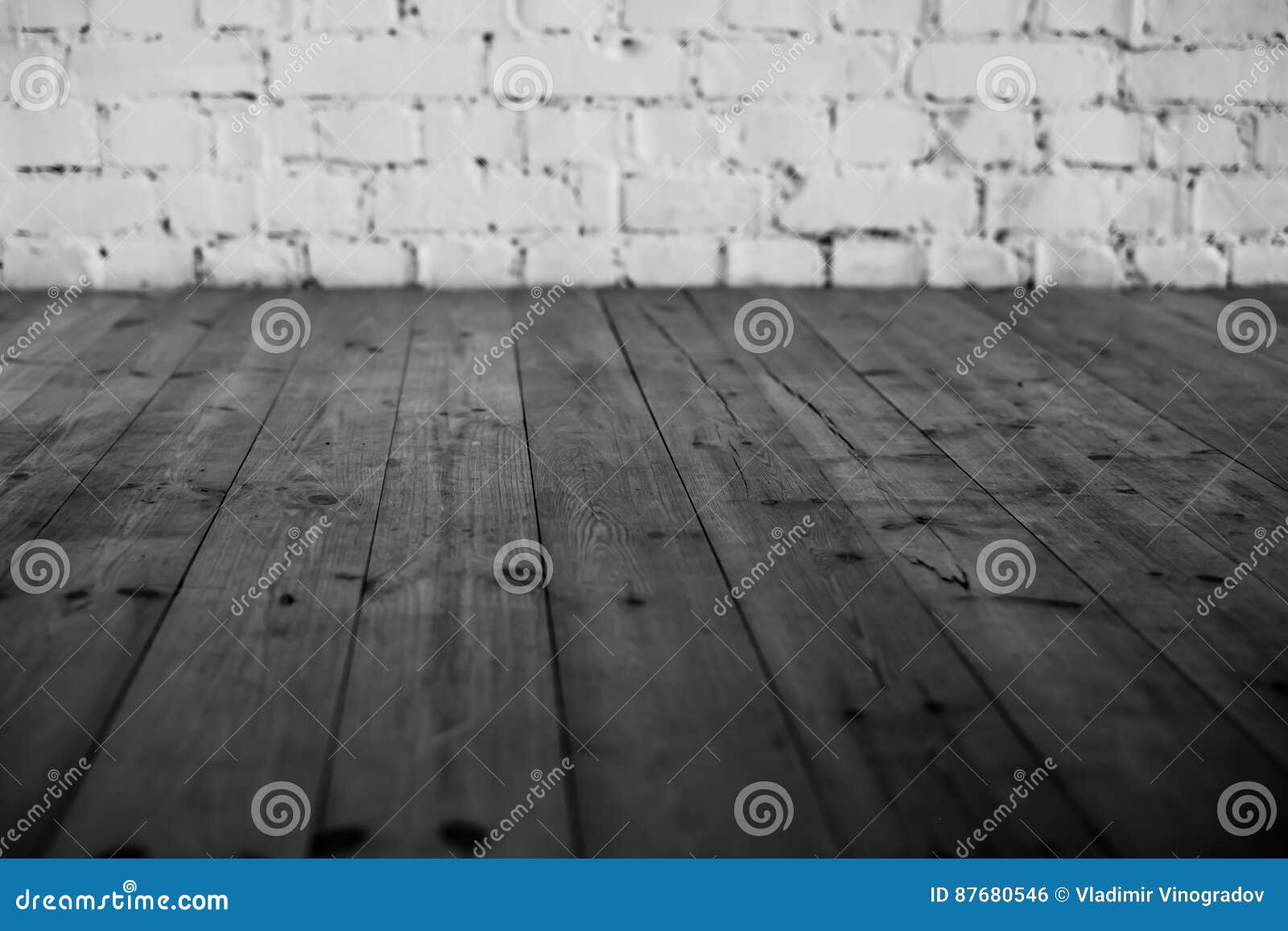 Black Floor and White Brick Wall Background Stock Photo Image of