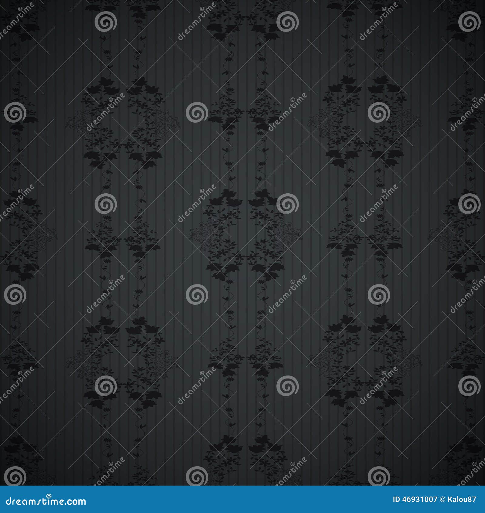 Black Floral Wallpaper Pattern. Stock Illustration Illustration of