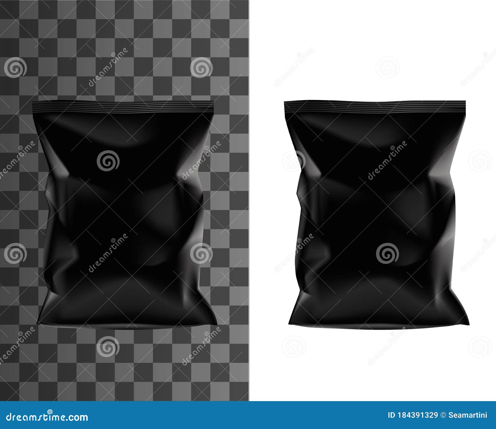 Download Black Flow Pack, Food Package Realistic Mockup Stock Vector - Illustration of chocolate, product ...