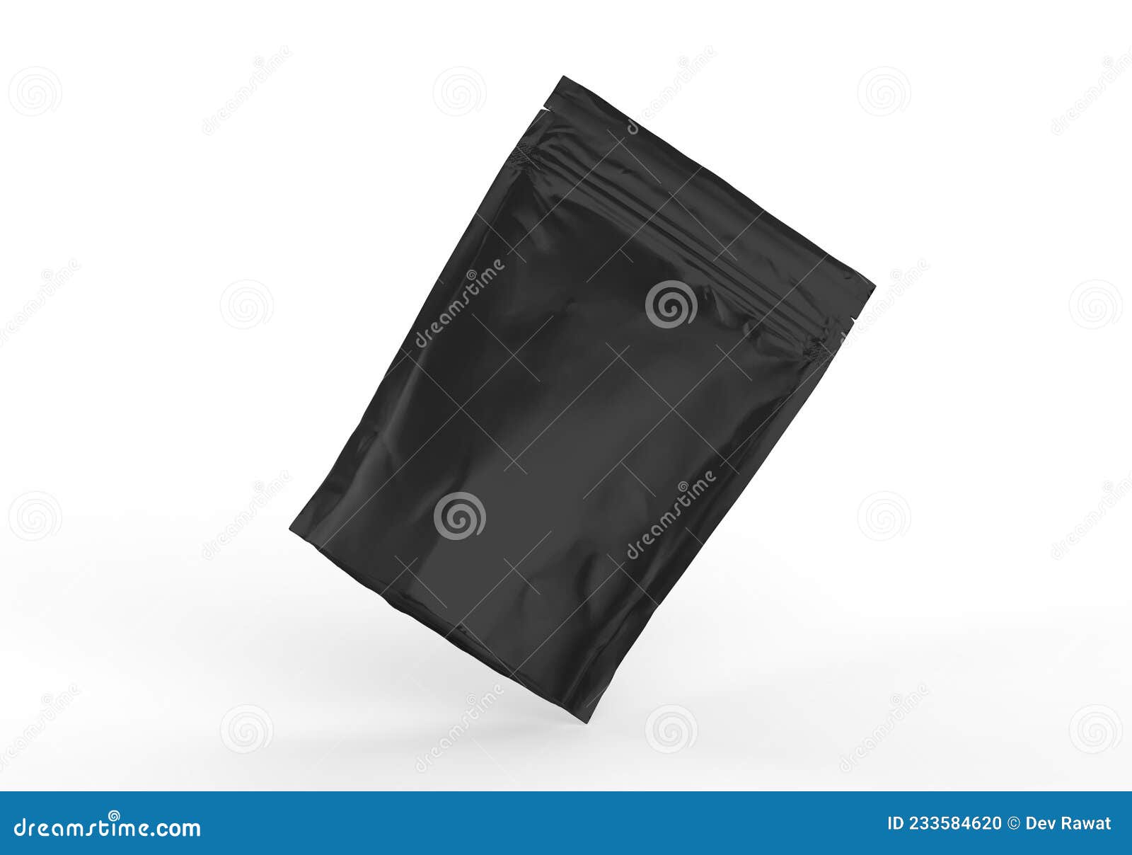 black foil food doy pack stand up pouch, zipper pouch packaging bag mockup on  white background, ready for  presenta