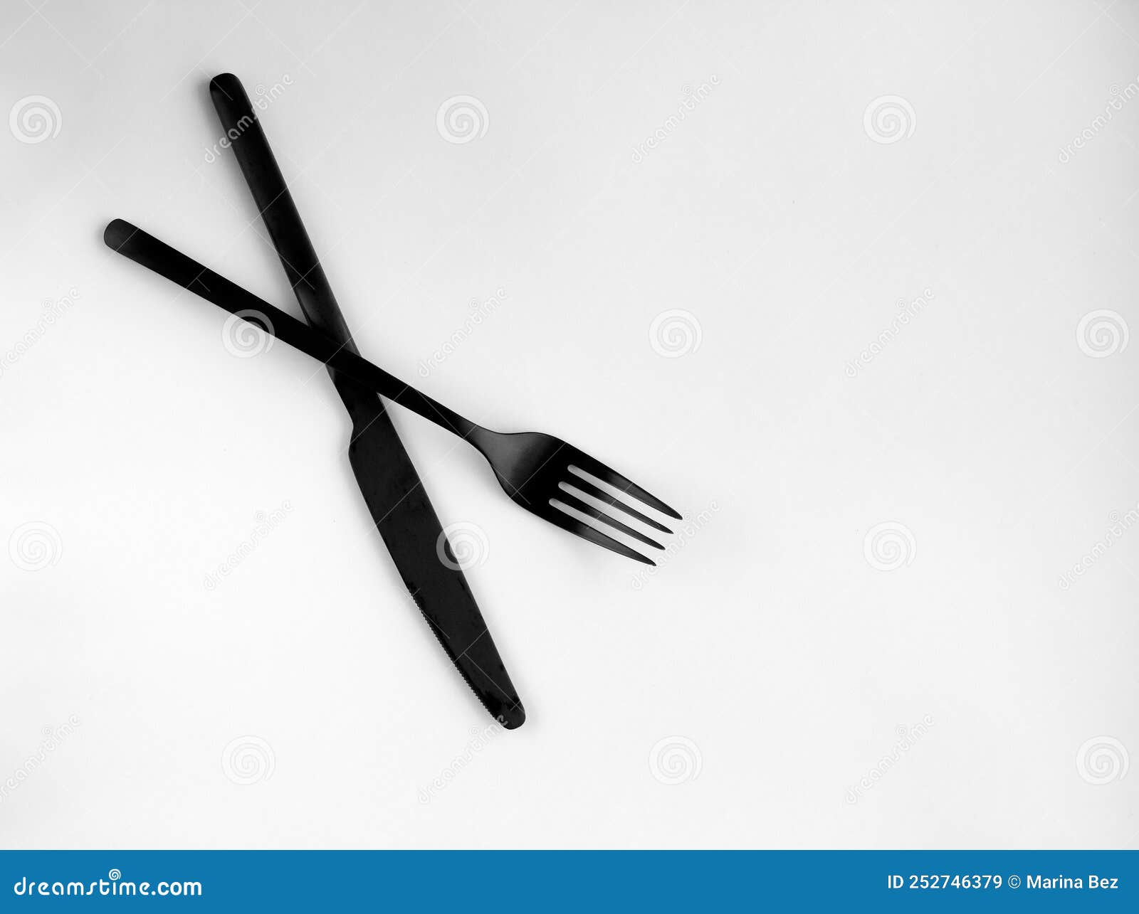 Black Fork and Knife Isolated on White Background Stock Image Image of dining, metal 252746379