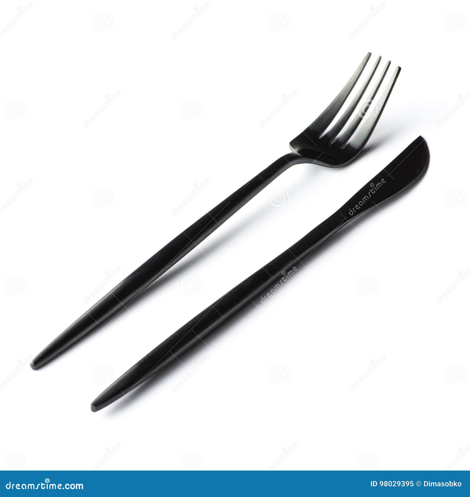 Black fork and knife stock image. Image of dishware, metal 98029395