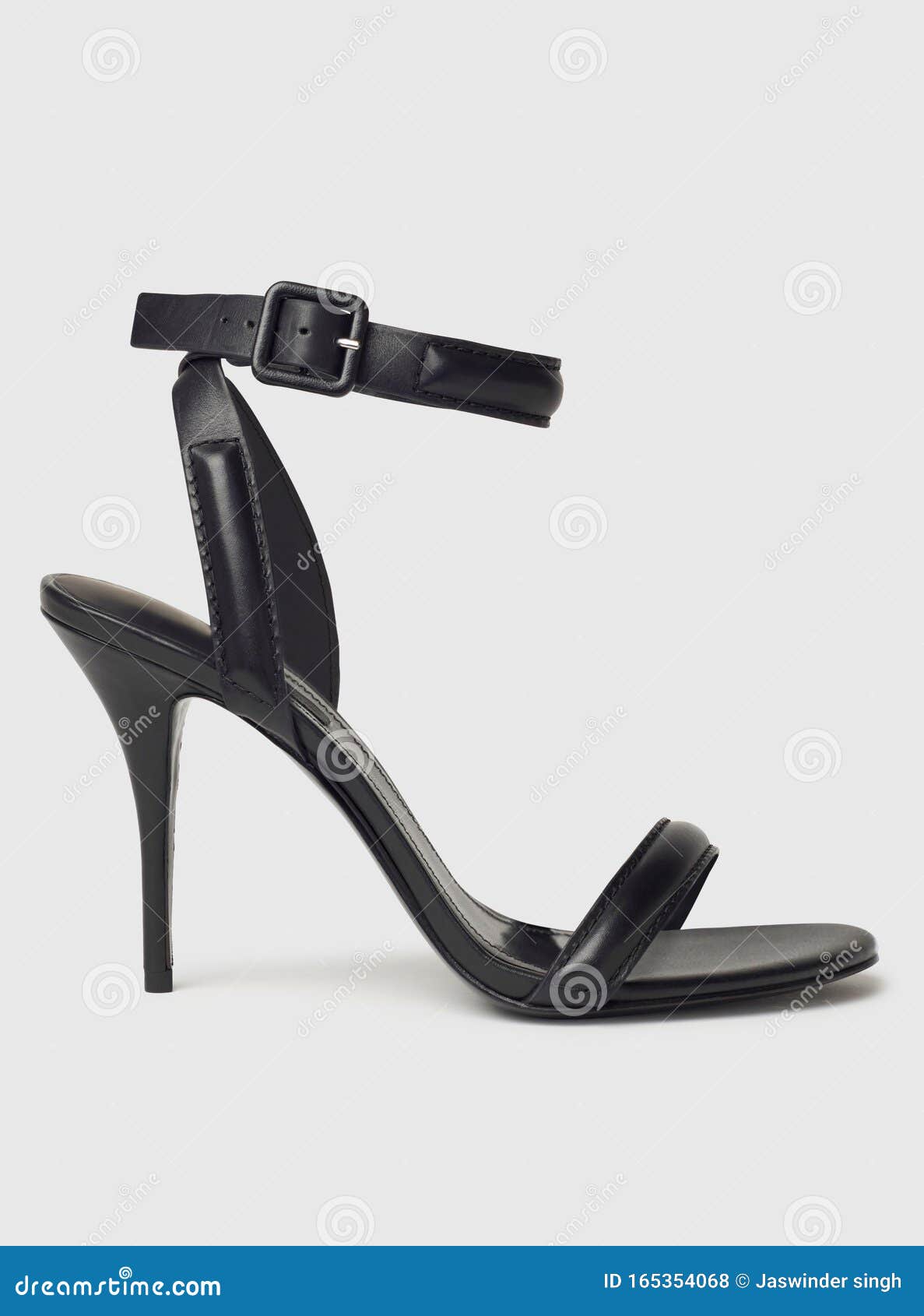 Black Formal Heels for Womenâ€™s with Multiple Straps and White ...