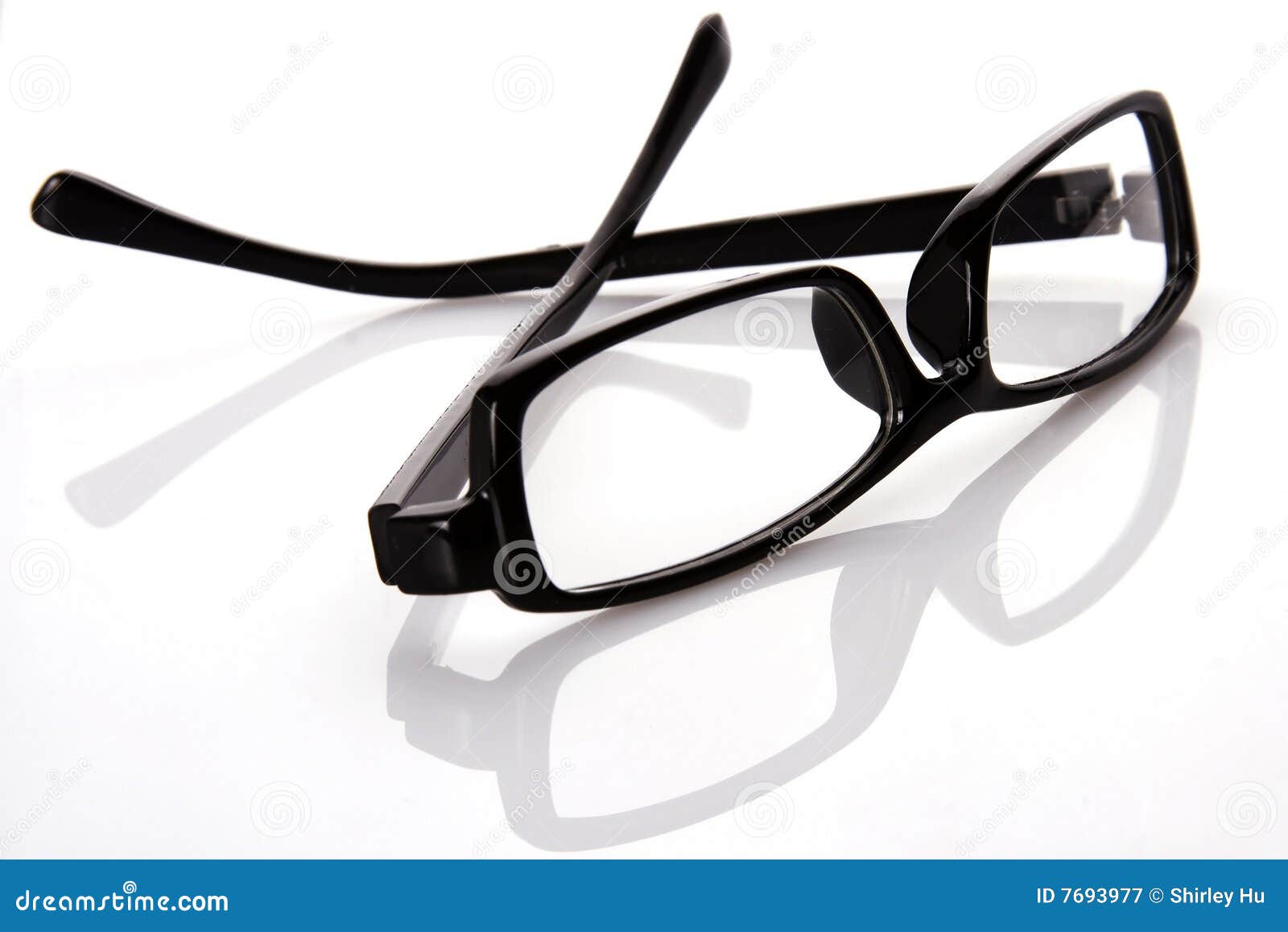 Black Frame Eyeglasses stock image. Image of glossy, view 7693977