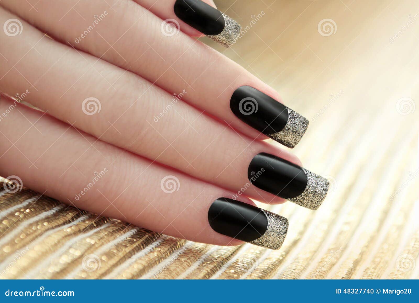 black french manicure.