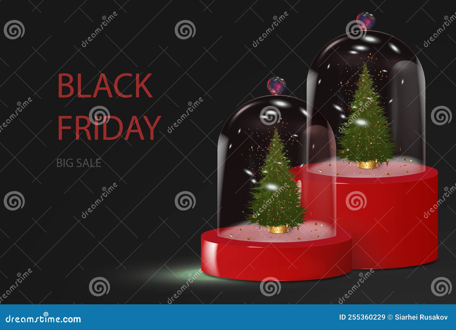 Black Friday with a Christmas Crystal Dome with a Sequined Christmas