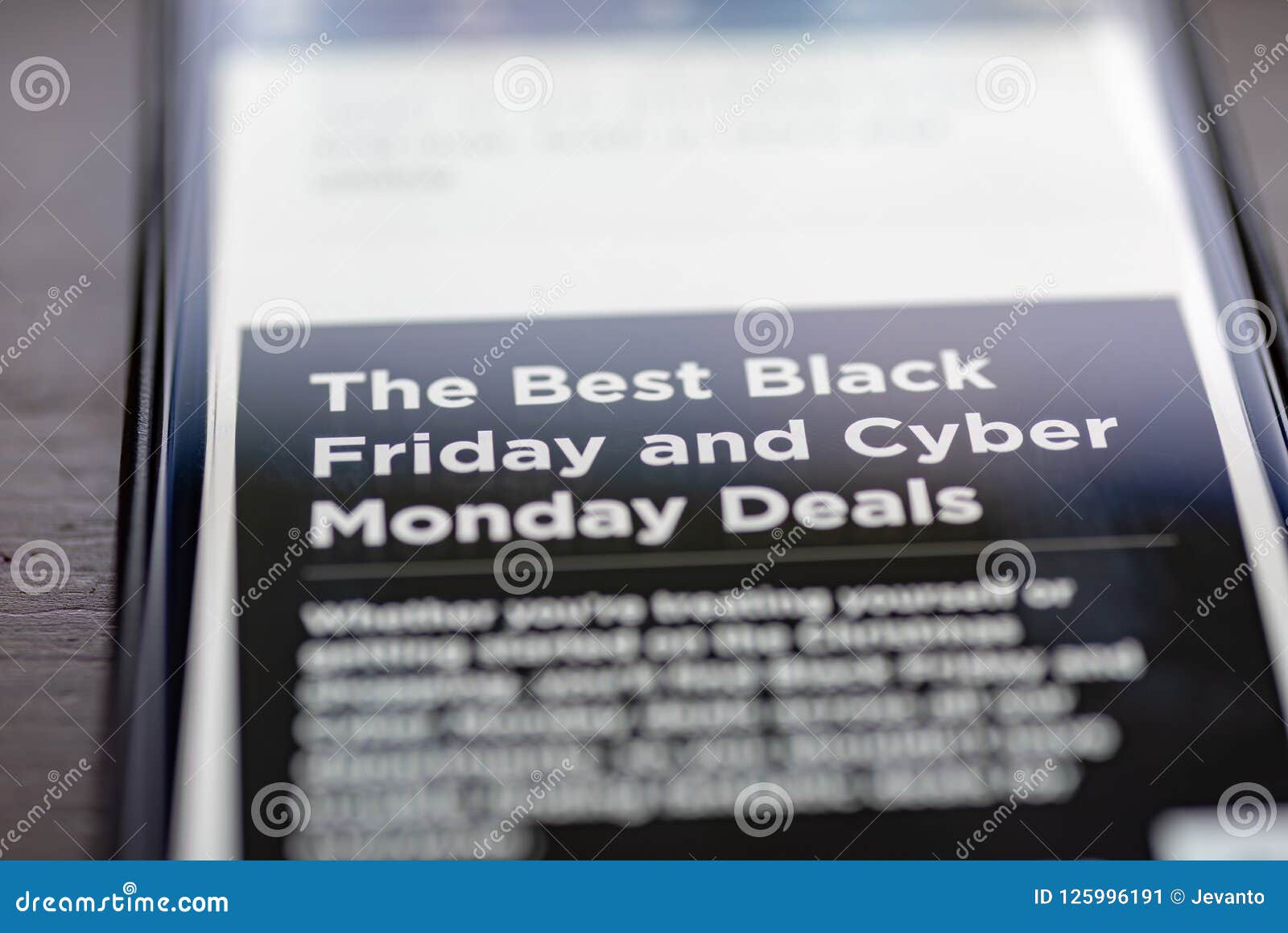 Black Friday And Cyber Monday Deals Text On Shopping App On Smartphone Screen Closeup Stock Image Image Of Online Application 125996191
