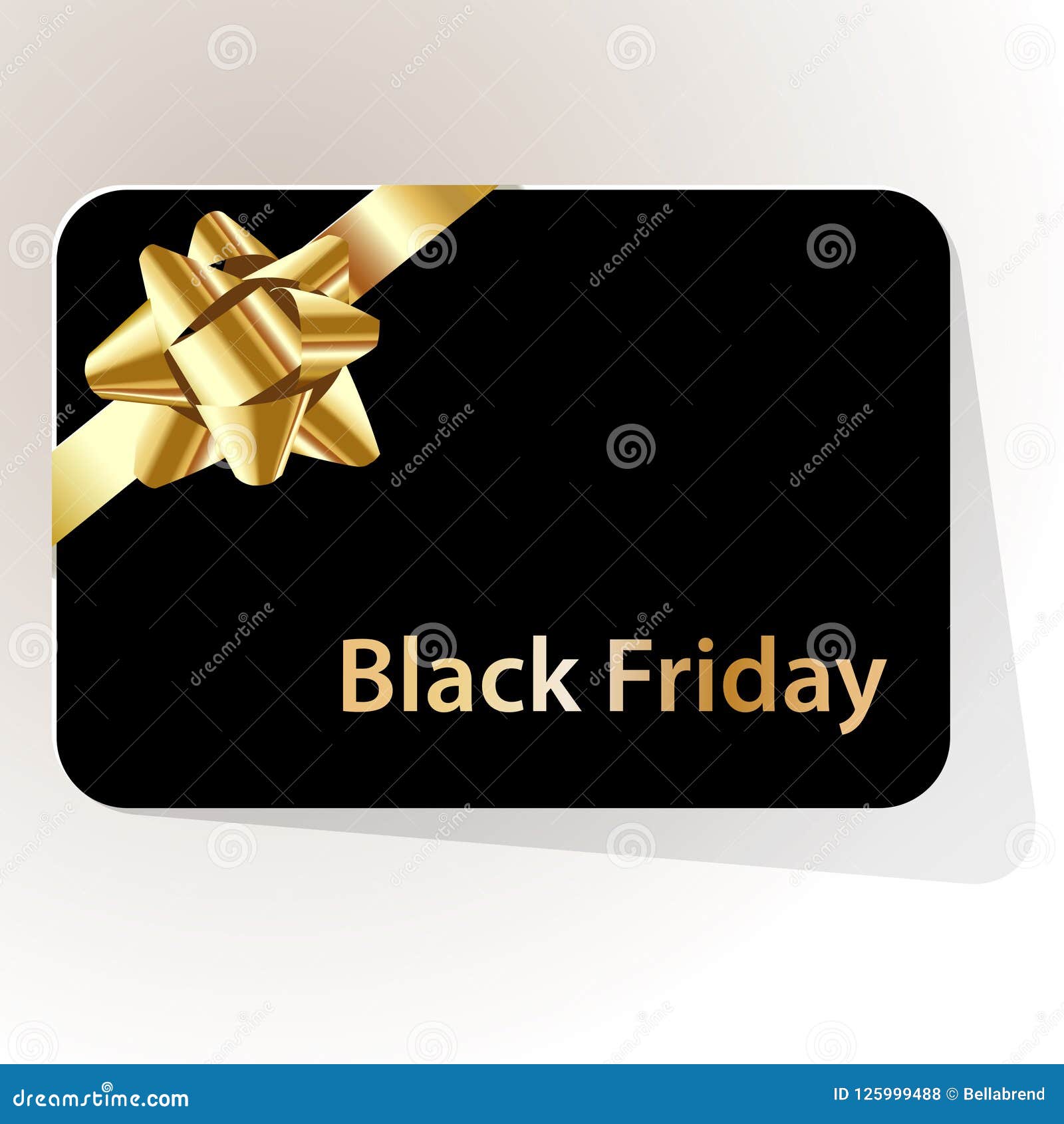 Black friday sale gift card with satin bow Vector Image