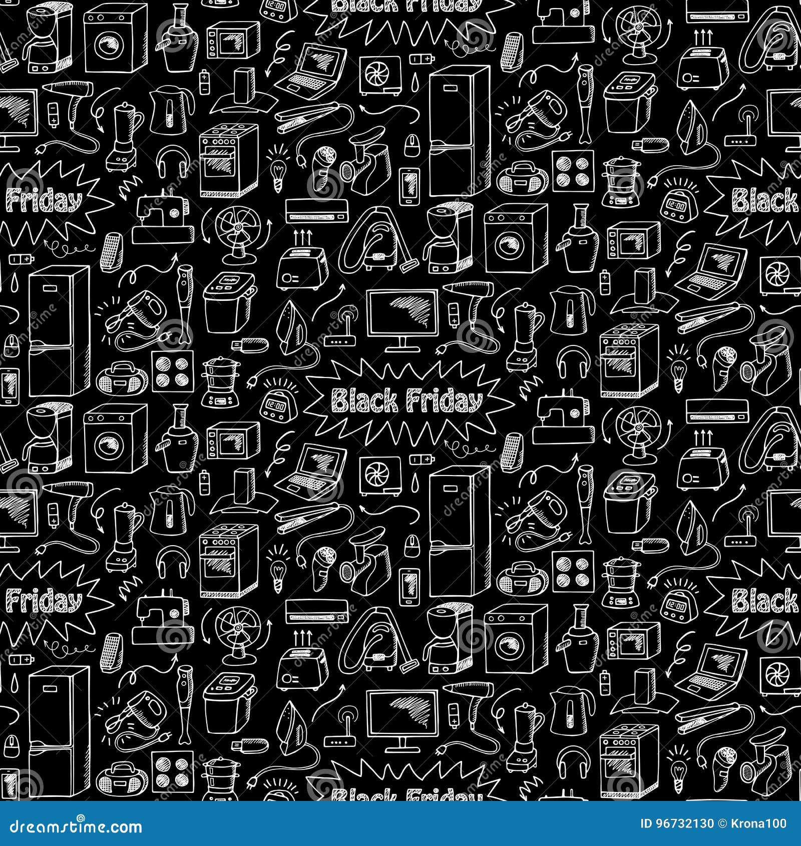 Black Friday Household Doodle Seamless Pattern Stock Vector - Illustration of electrical, home: 96732130 Black Friday Household Doodle Seamless Pattern Stock Vector - Illustration of electrical, home: 96732130